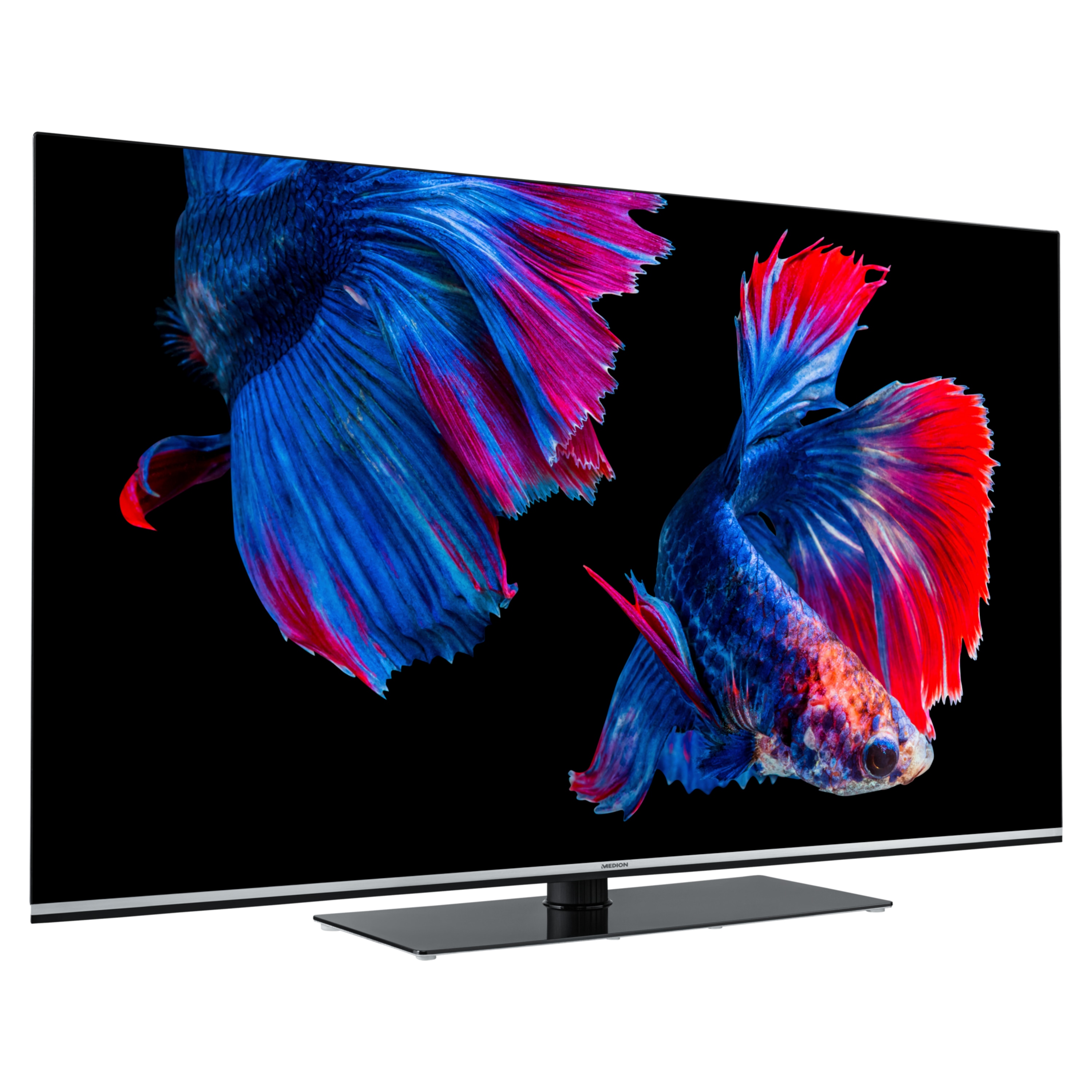 MEDION® LIFE® X15564 (MD 32355) OLED Smart-TV, 138,8 cm (55'') Ultra HD Display, HDR, Dolby Vision®, Dolby Atmos®, Micro Dimming, MEMC, 100 Hz, PVR ready, Netflix, Amazon Prime Video, Bluetooth®, DTS HD, HD Triple Tuner, CI+ (B-Ware)