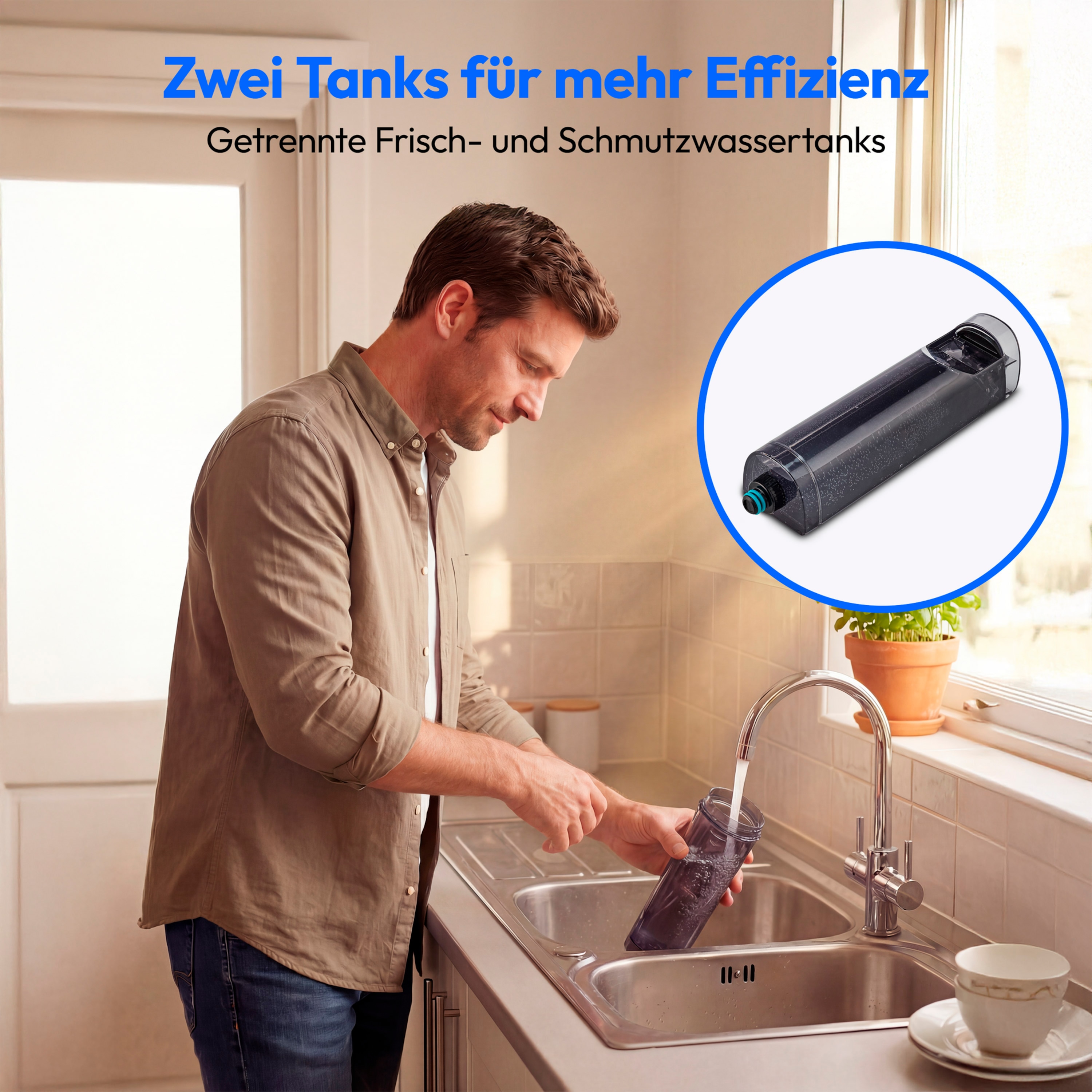 MEDION® LIFE H11 Bodenwischer, getrennter Frischwasser und Schmutzwassertank, kabellose Reinigung, LED-Display, geeignet für alle Hartböden