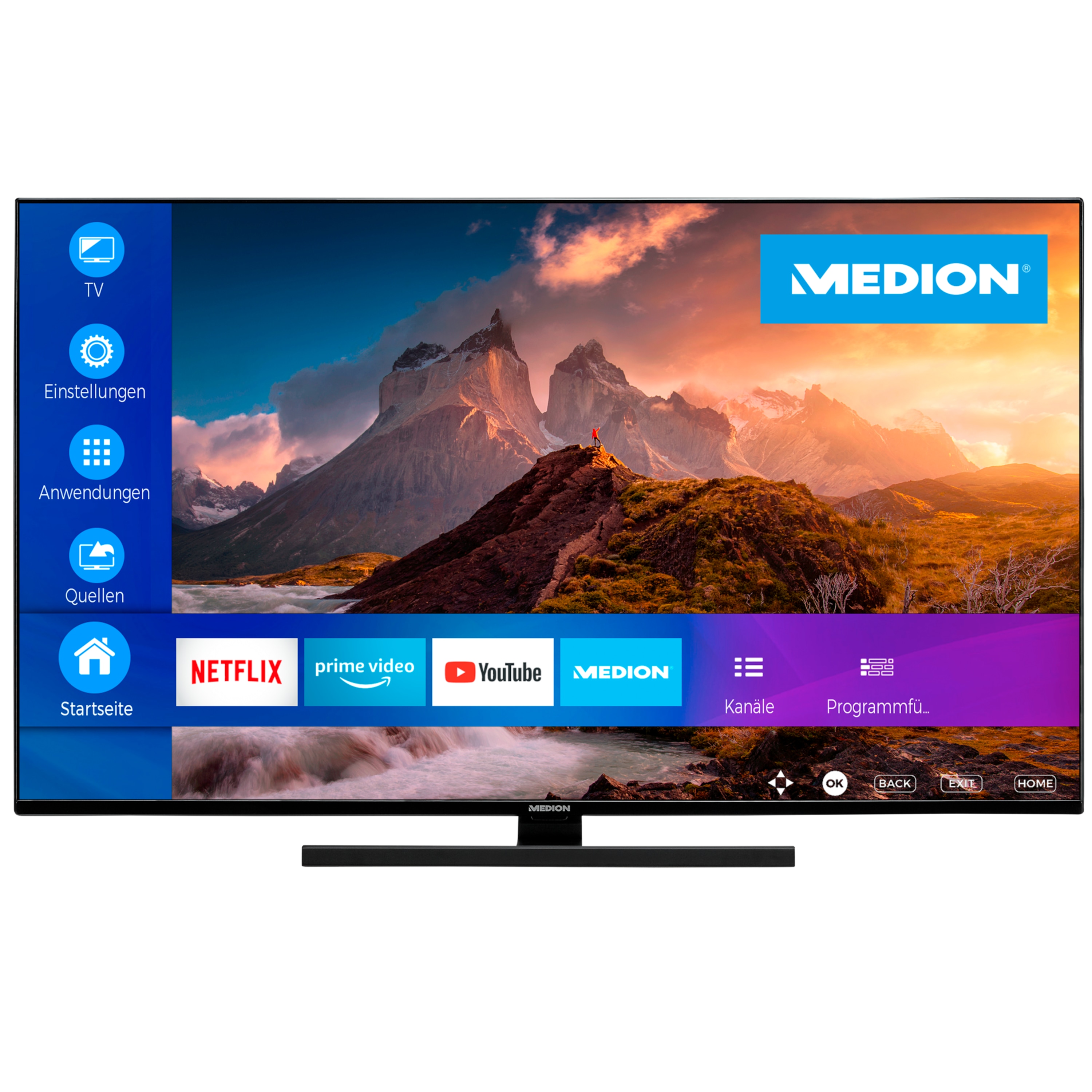 LIFE® X14328 QLED Smart-TV | 108 cm (43'') Ultra HD Display | HDR | Dolby Vision® | Micro Dimming | MEMC | klaar voor PVR | Netflix | Amazon Prime Video | Bluetooth® | DTS HD | Dol