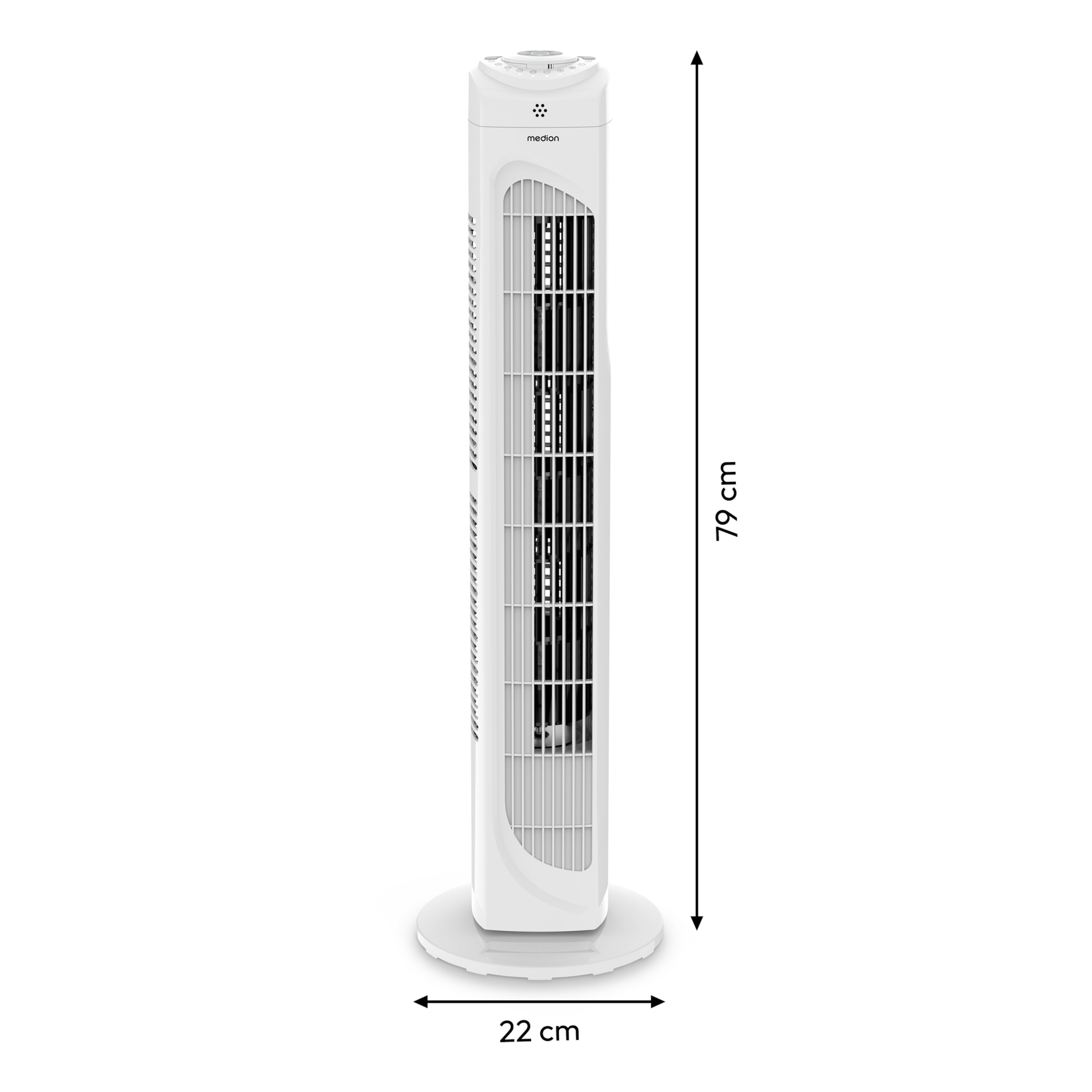 MEDION® LIFE E11 TF Turmventilator (MD 12067), 3 Geschwindigkeitsstufen, 45 Watt Leistung, Timerfunktion, inkl. Fernbedienung