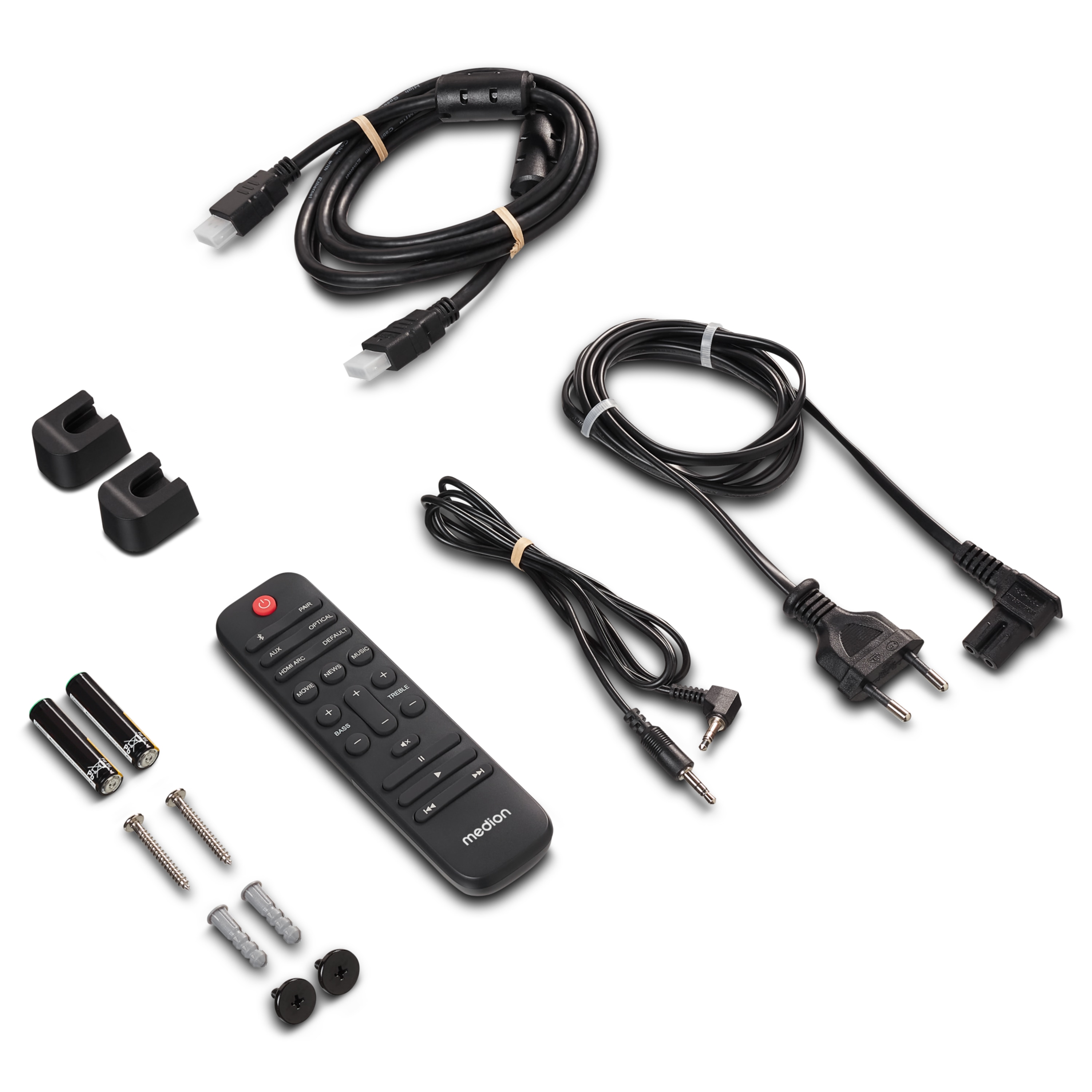 MEDION® LIFE® P61155 2.0 Soundbar, ideale Ergänzung zum TV bzw. Heimkino, kabellose Musikübertragung von Smartphone & Co via Bluetooth® 5.1, kompakte Soundbar mit Touch- & Fernbedienung