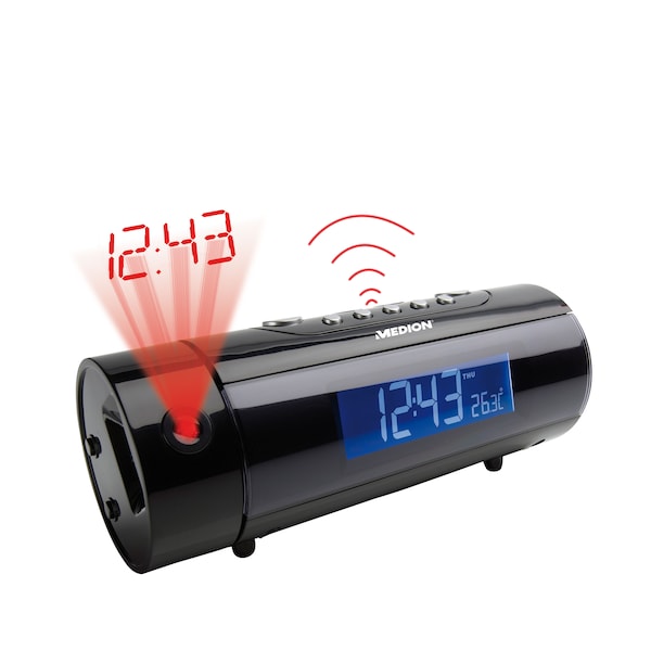 MEDION® LIFE® E66358 Radioréveil à projection avec radio VHF écran