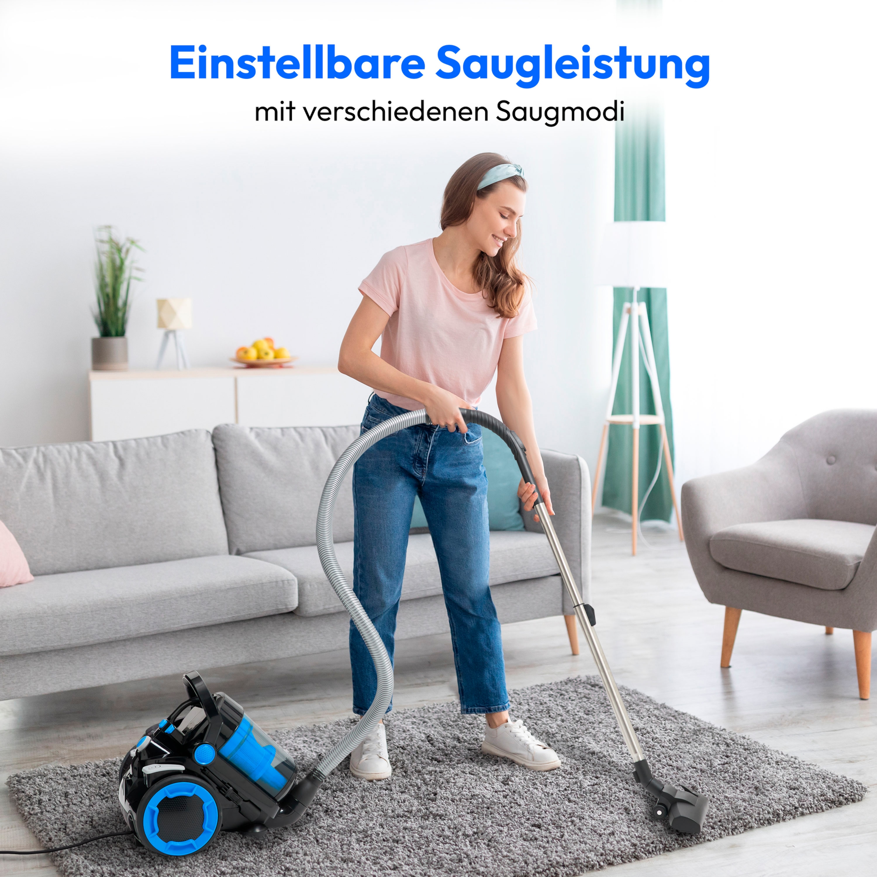 MEDION® LIFE P4000 Beutelloser Zyklon-Staubsauger, 900 W Saugleistung, Staubbehälterkapazität 4,3 L, HEPA 13 Filter, integriertes Zubehör