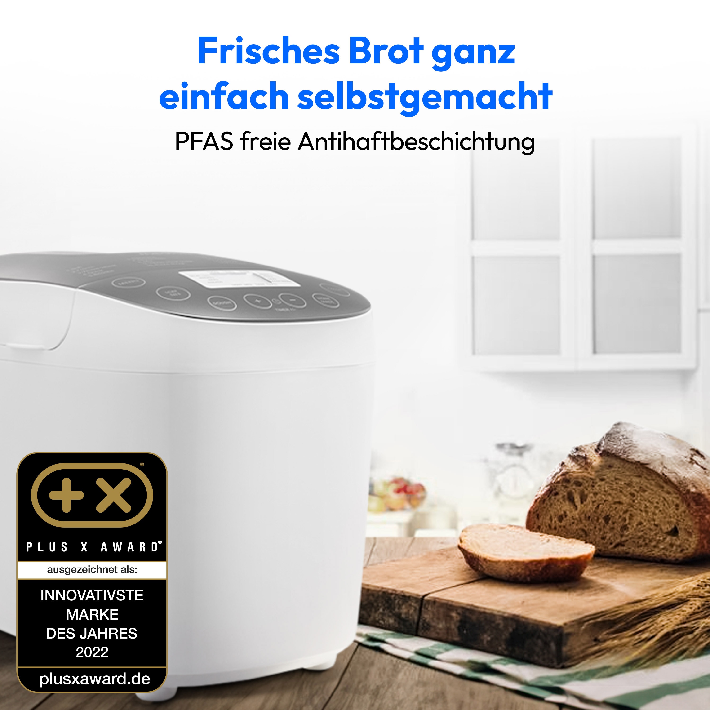 MEDION® LIFE® Brotbackautomat  MD 12040, 20 Backprogramme, 3 wählbare Bräunungsgrade, 950 Watt, bis zu 1.600g Fassungsvermögen