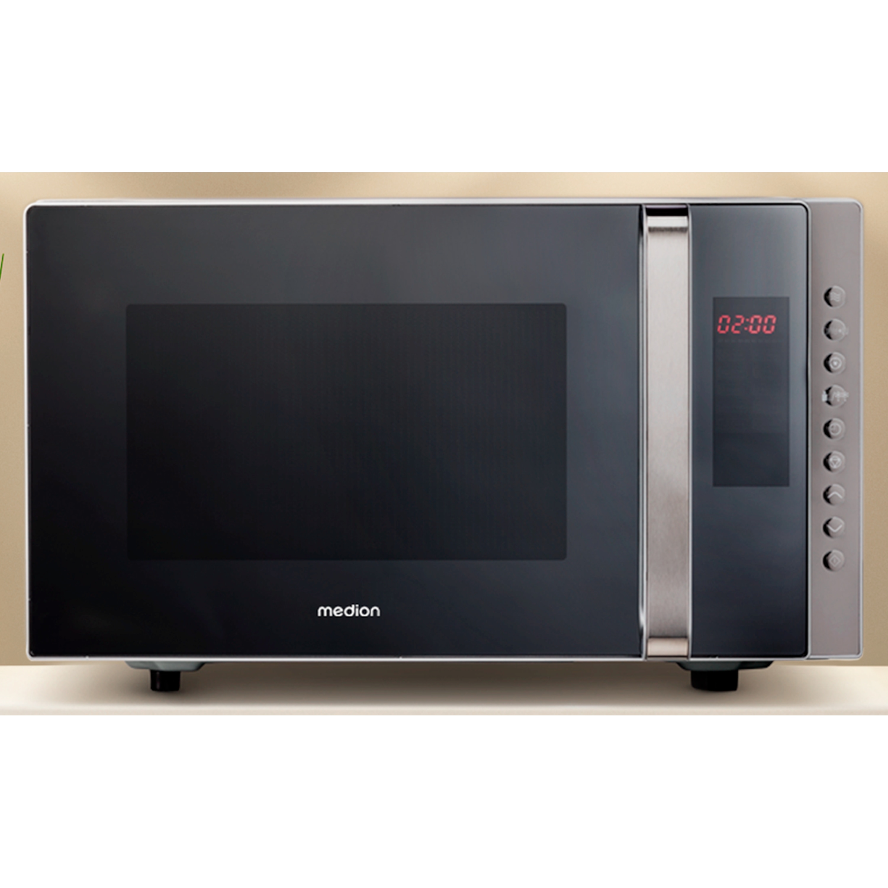 MEDION® LIFE® 3in1 Mikrowelle MD 17495, Kombination aus Mikrowelle, Grill und Ofen, 10 Automatikprogramme, edles Design