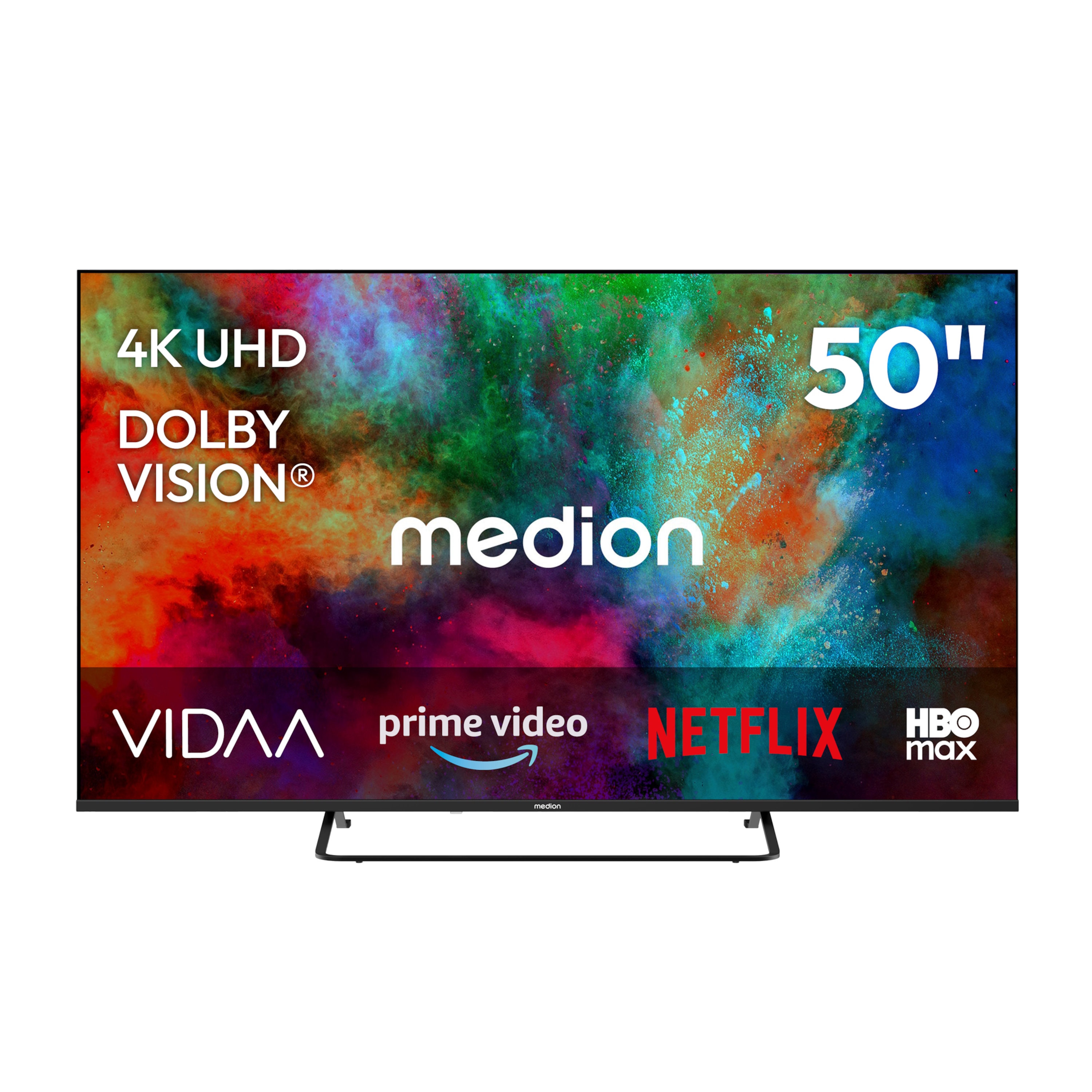 MEDION MD 850302 Smart-TV (2026), 125,7 cm (50'') Ultra HD Display, HDR (High Dynamic Range), Dolby Vision , MEMC, Bluetooth , PVR ready, HBO Max,