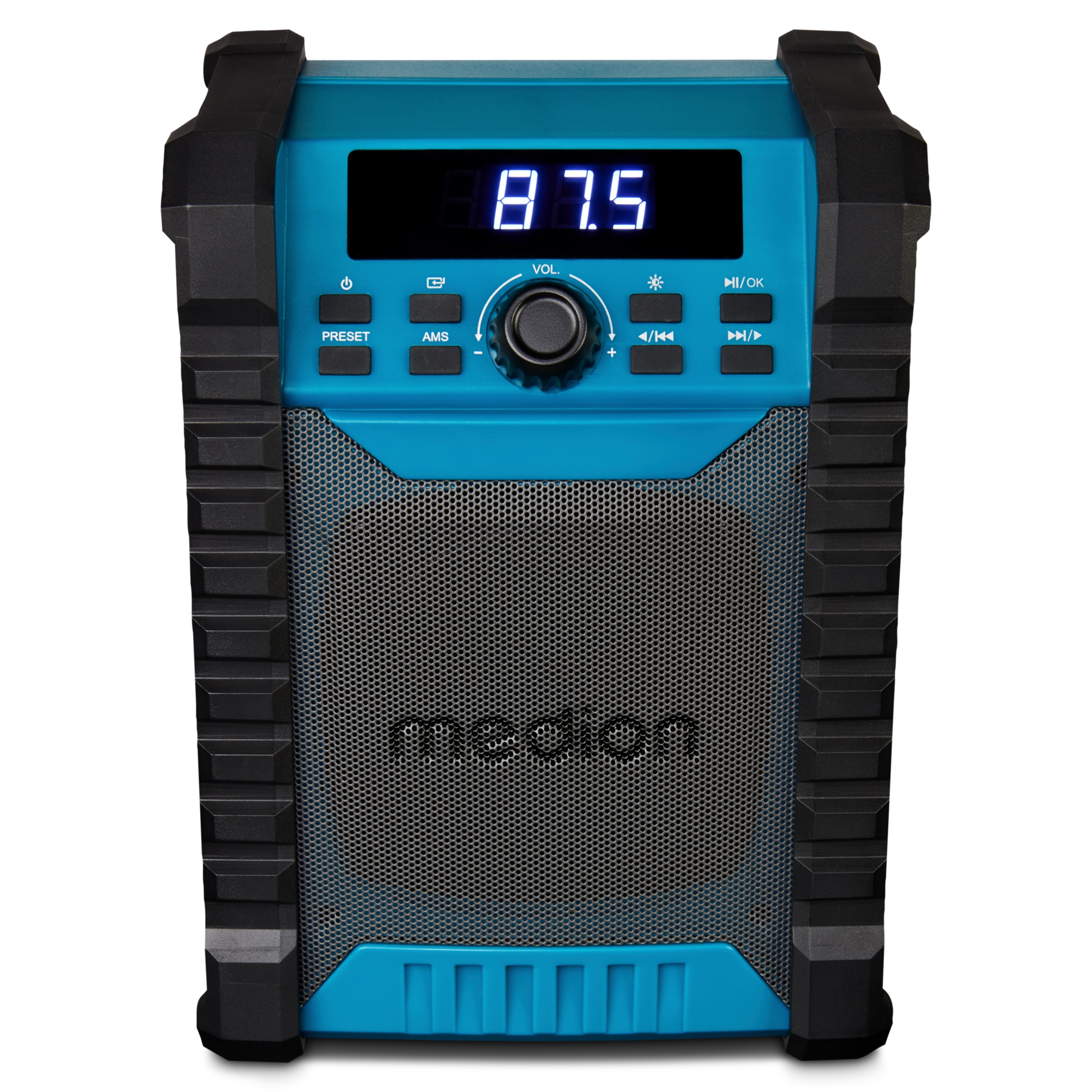 MEDION® LIFE® E65895 Baustellenradio, PLL-UKW Radio, Bluetooth® 5.4, spritzwassergeschützt (IP54), robustes Gehäuse, 10 W RMS