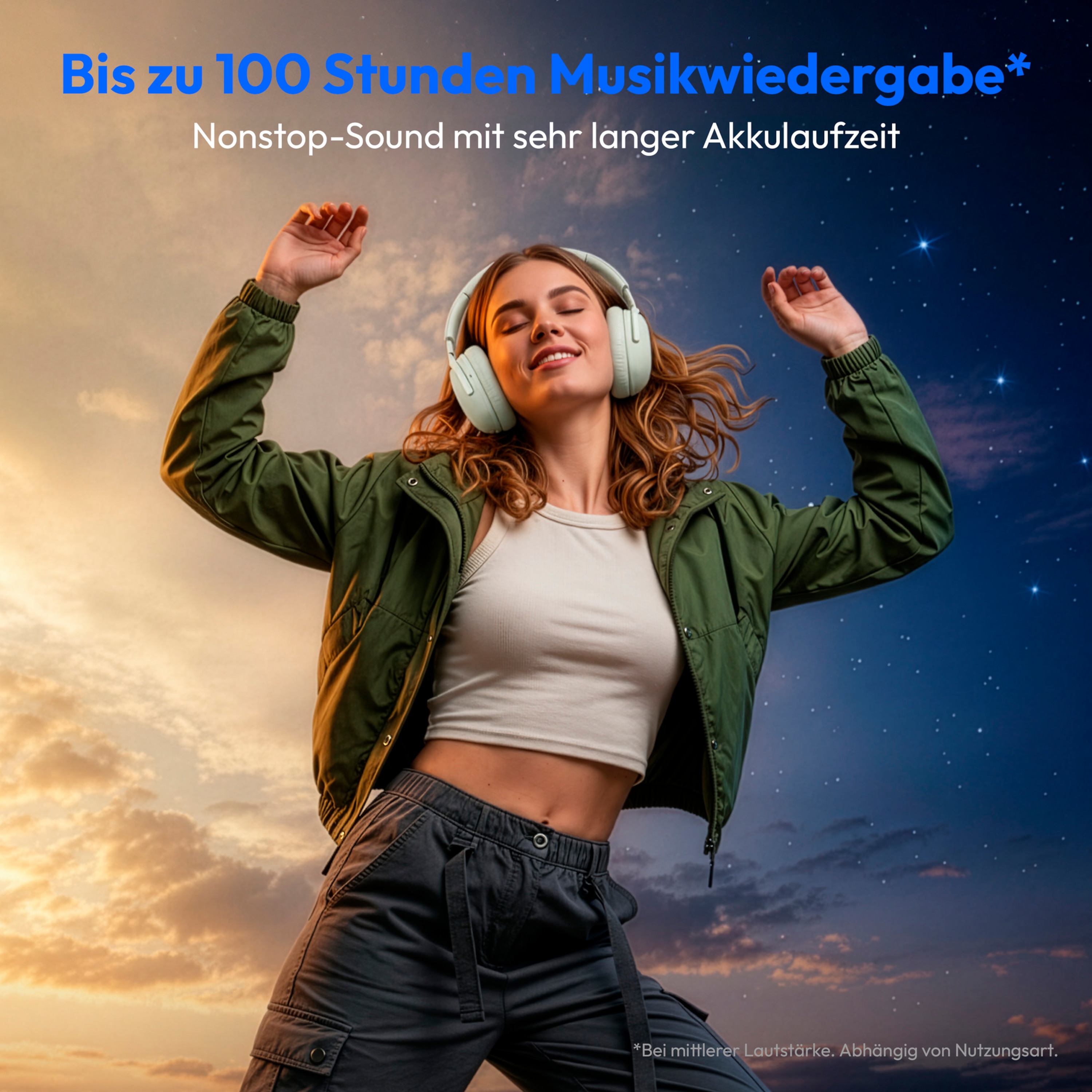 MEDION® Over Ear-Kopfhörer LIFE HX-1 Plus monochrom, bis zu 100 Stunden Akkulaufzeit, 5 EQ-Presets + 1 App-Preset, Feed Forward Noise Cancelling, Bluetooth® 6.0 wireless technology, IPX4 Spritzwasserschutz