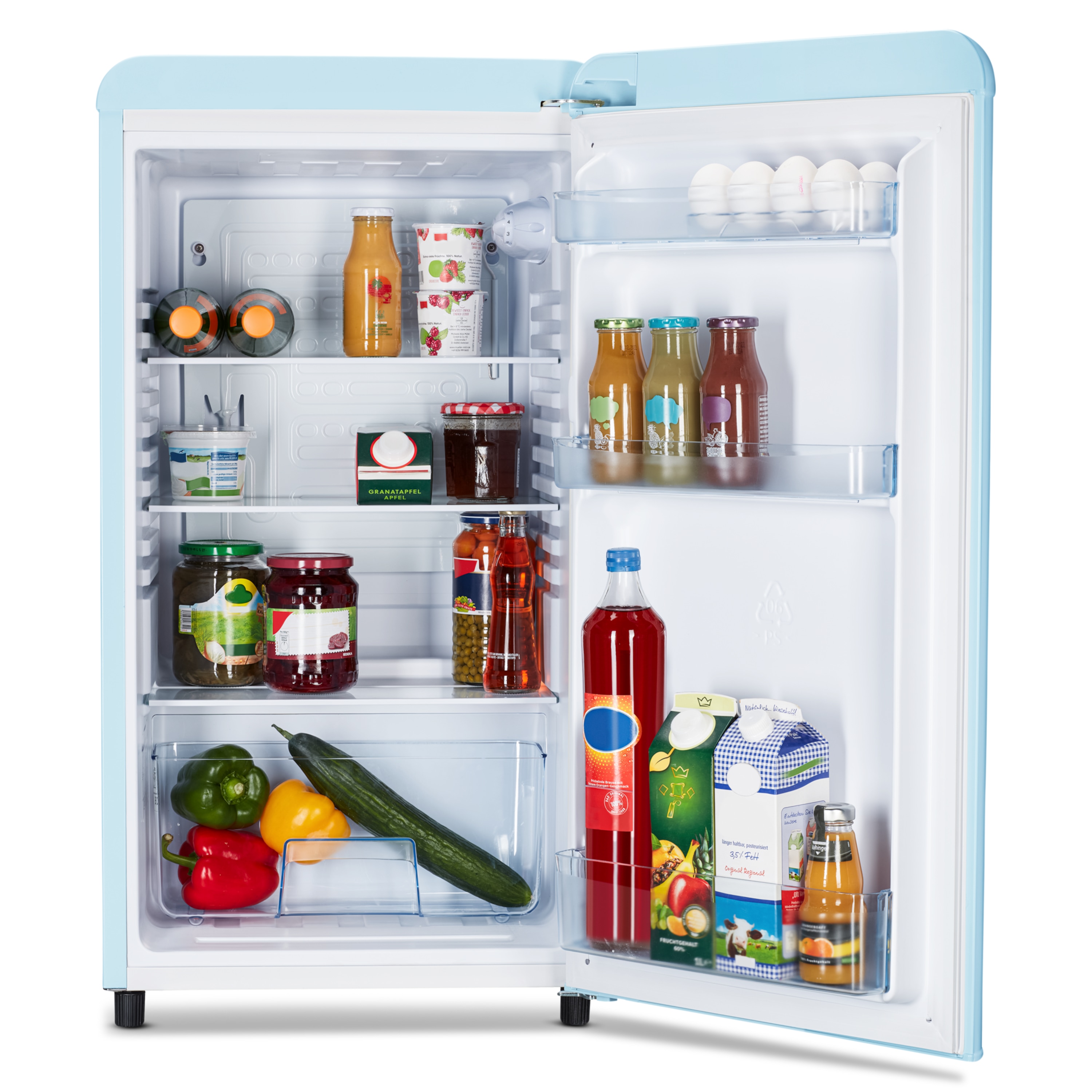 MEDION® LIFE® Retro-Kühlschrank MD 37800, 91 Liter Kühlraum, 38 dB, höhenverstellbare Füße, Energieverbrauch: 85 kWH/Jahr
