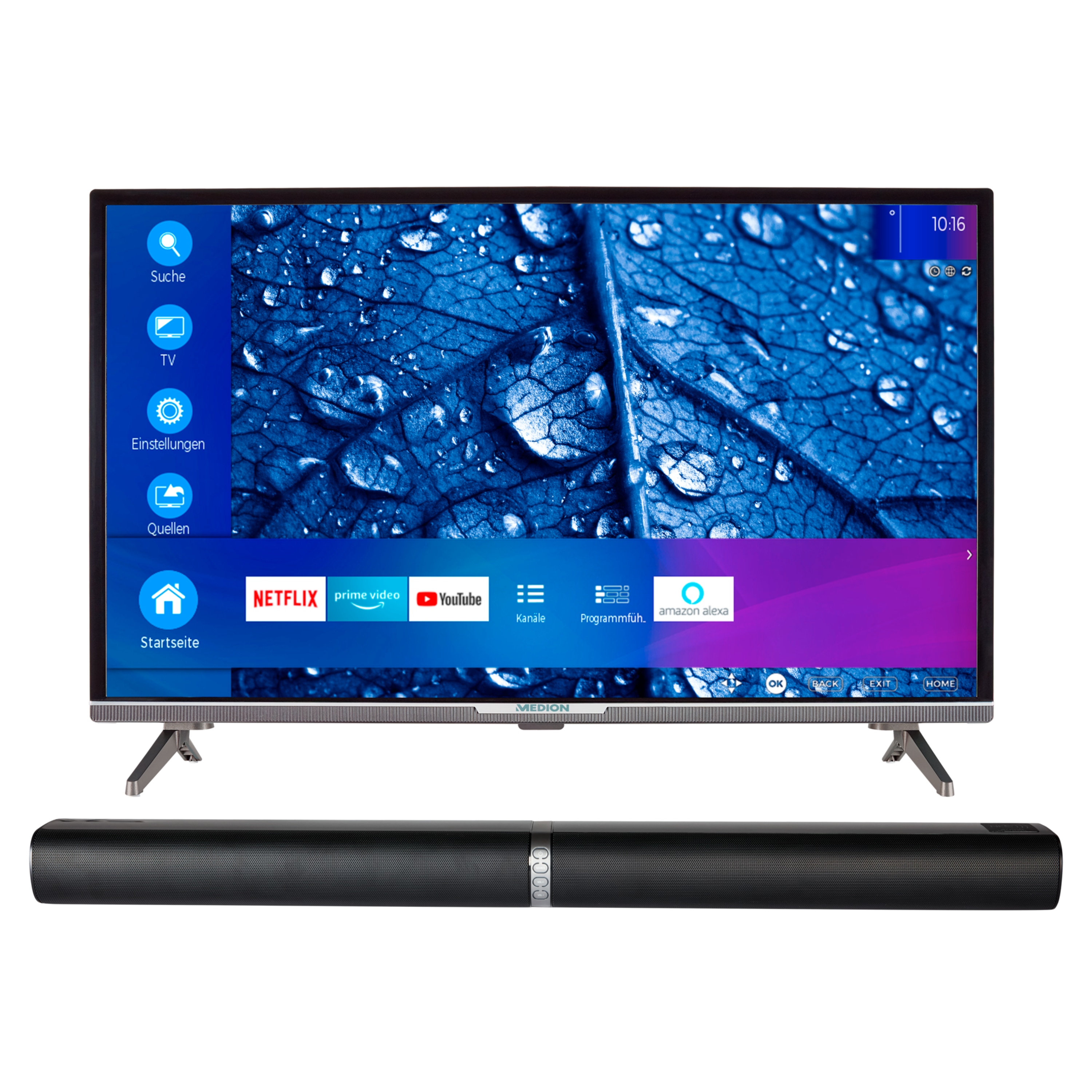 MEDION® LIFE® P13204 80 cm (32'') Full HD Smart-TV + P61202 TV-Soundbar mit Bluetooth® - ARTIKELSET