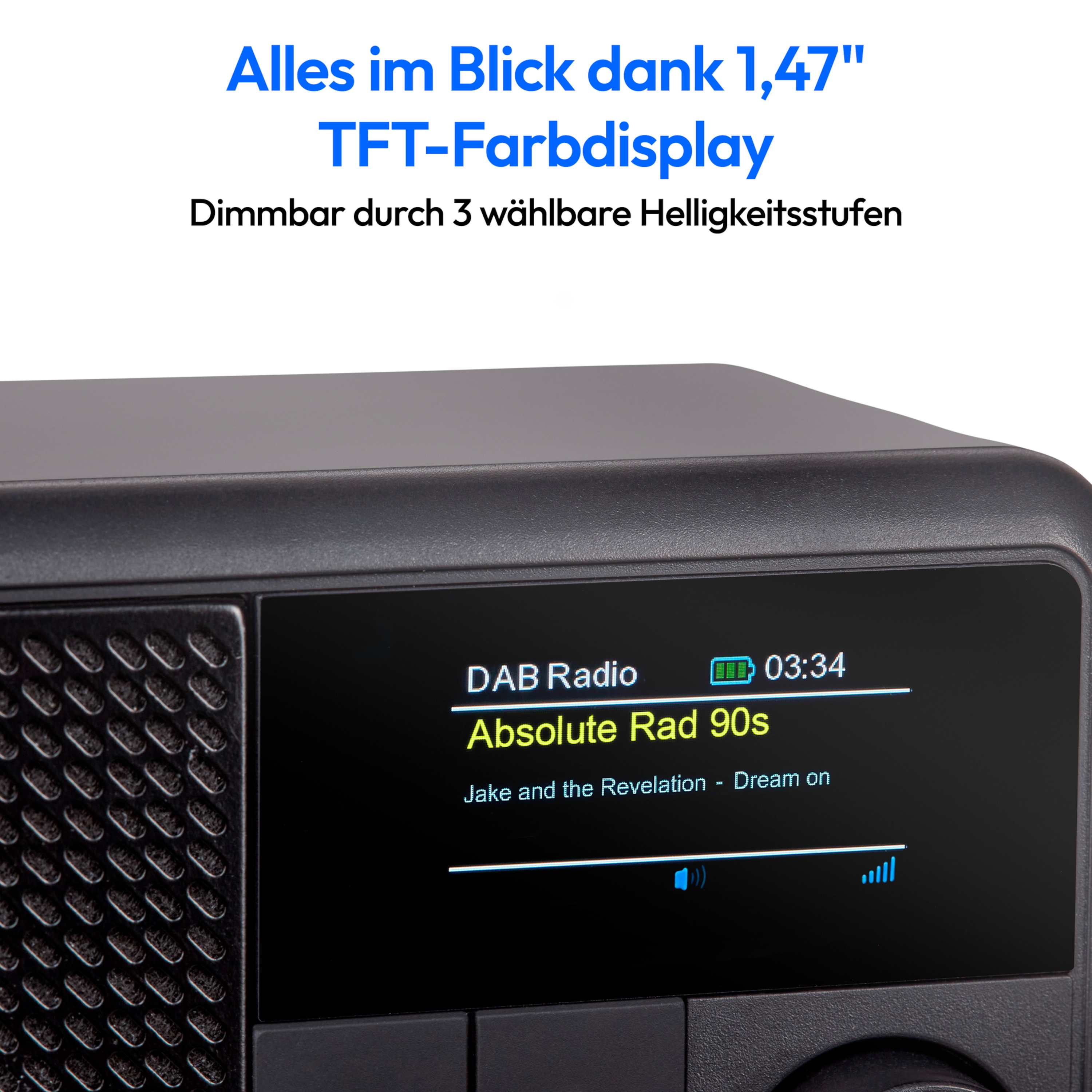 MEDION® LIFE® S66822 Tragbares DAB+ Radio, Farb-TFT Display 3,73 cm (1,47''), DAB+/UKW-Radio (je 40 Senderspeicher), Bluetooth® 5.3, integrierter Akku, extra kompakt, 2 W RMS