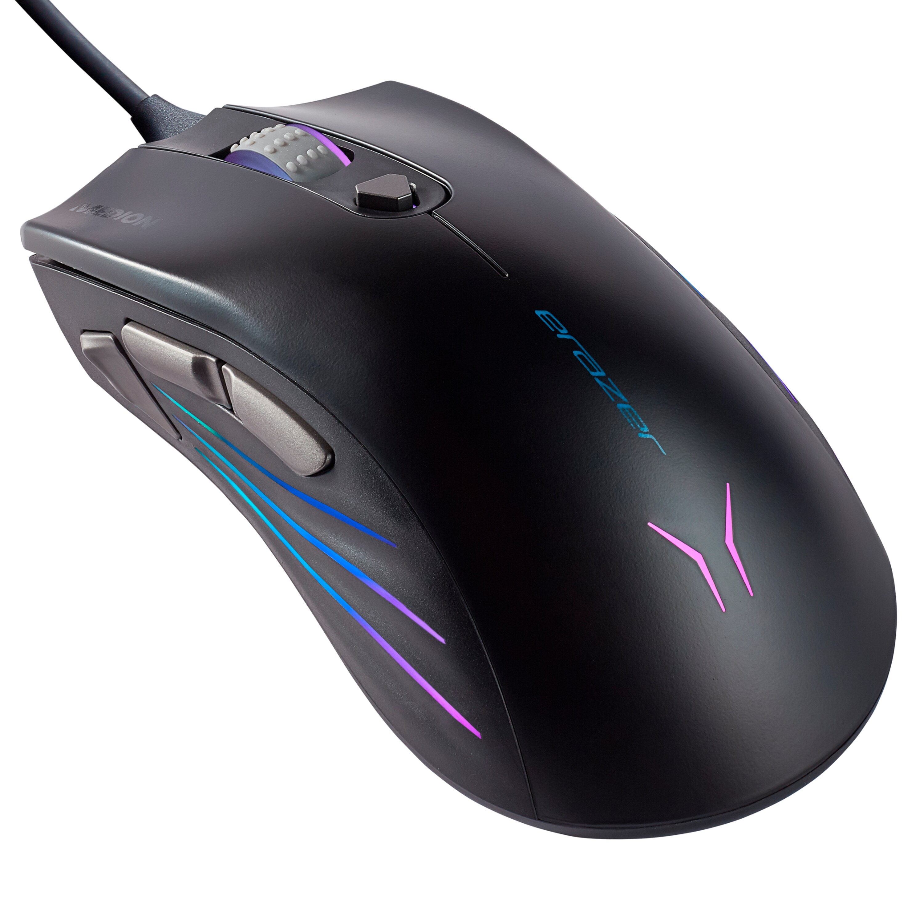 ERAZER® Supporter P12 Gaming mouse | 7 programmeerbare knoppen | duurzame OMRON-schakelaars | RGB-verlichting | DPI-schakelaar & display