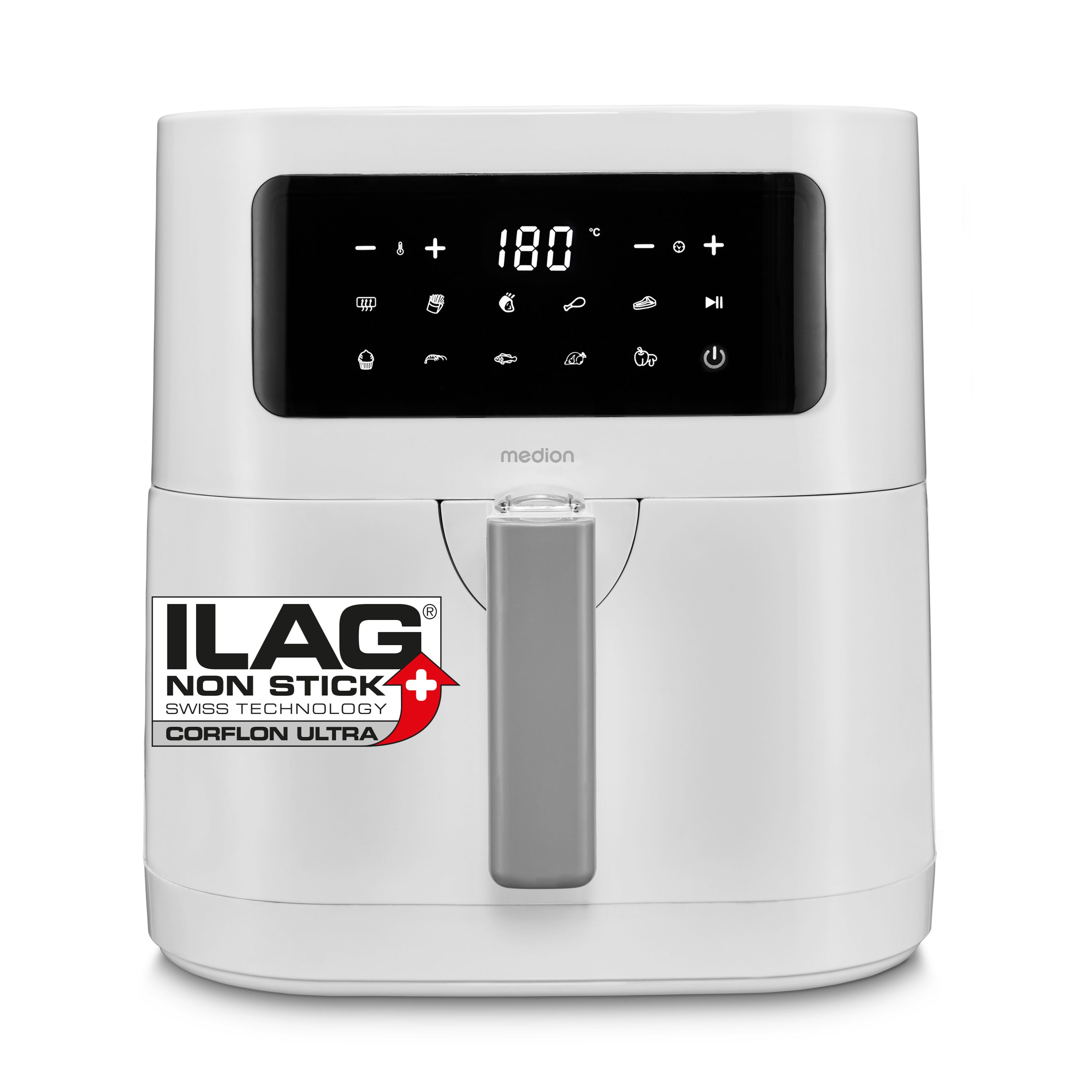 MEDION Friggitrice Ad Aria E40 XL 5,2L 2150W – 9 Programmi Automatici, Pannello Touch, Rivestimento Antiaderente, Include Stampo Per Torte - 3