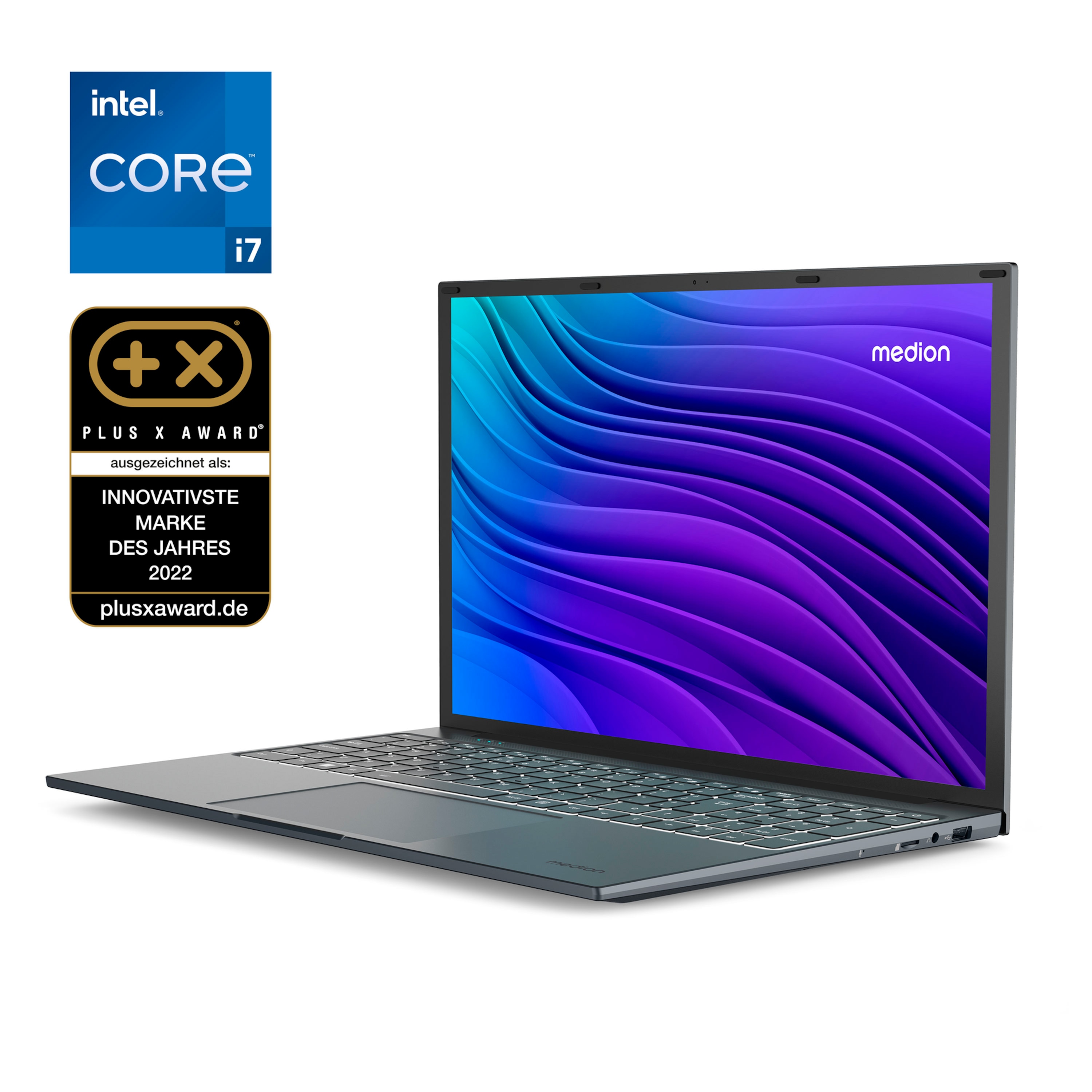 MEDION® E16433 Laptop, Intel® Core™ i7-1255U, Window 11 Home, 40,6 cm (16,0'') FHD+ Display, Intel® Iris® Xe Grafik, 1 TB SSD, 16 GB RAM