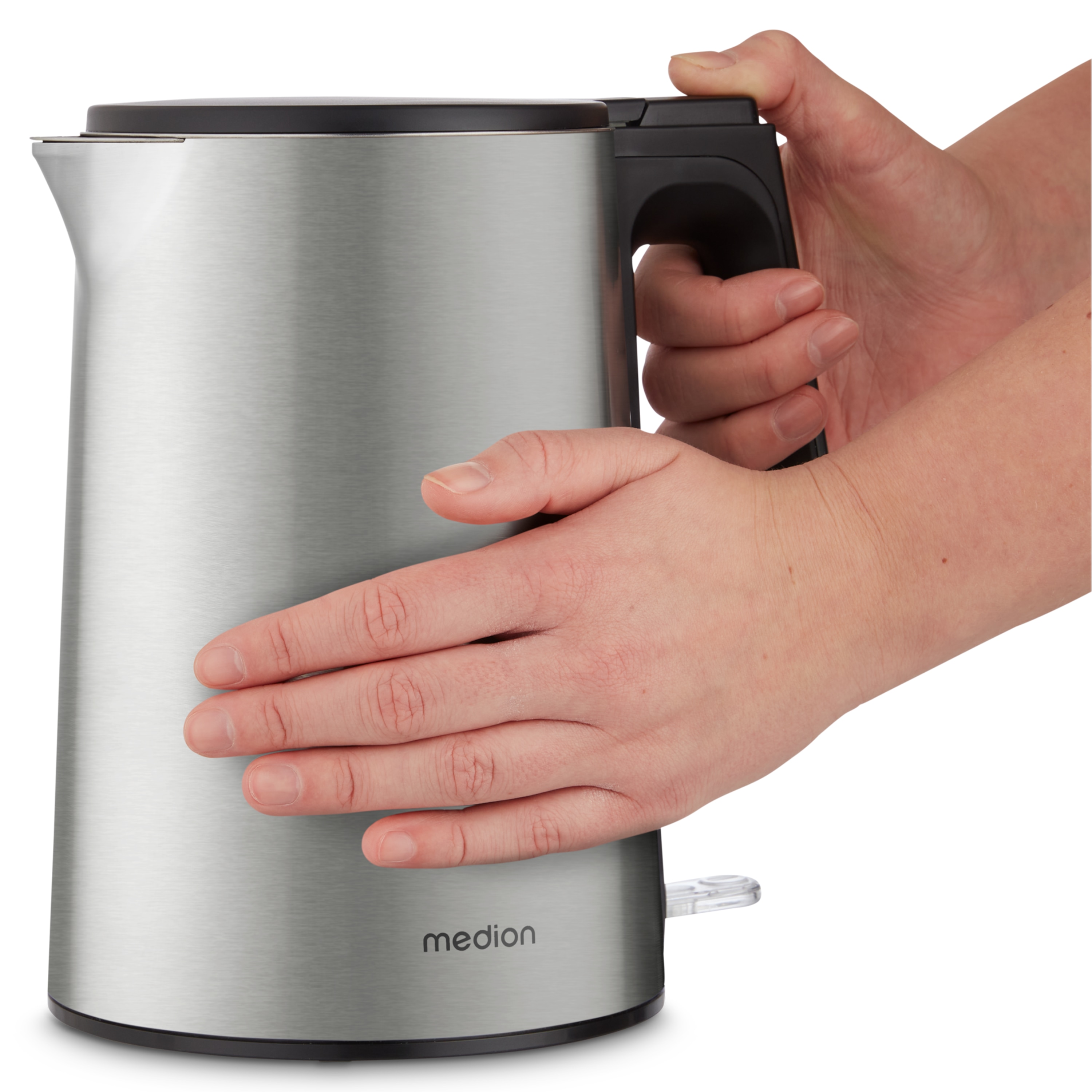 MEDION® LIFE Wasserkocher MD12105,  2.200 Watt Leistung, doppelwandiges gehäuse, 1,5 L Kapazität, Strix Steuerung