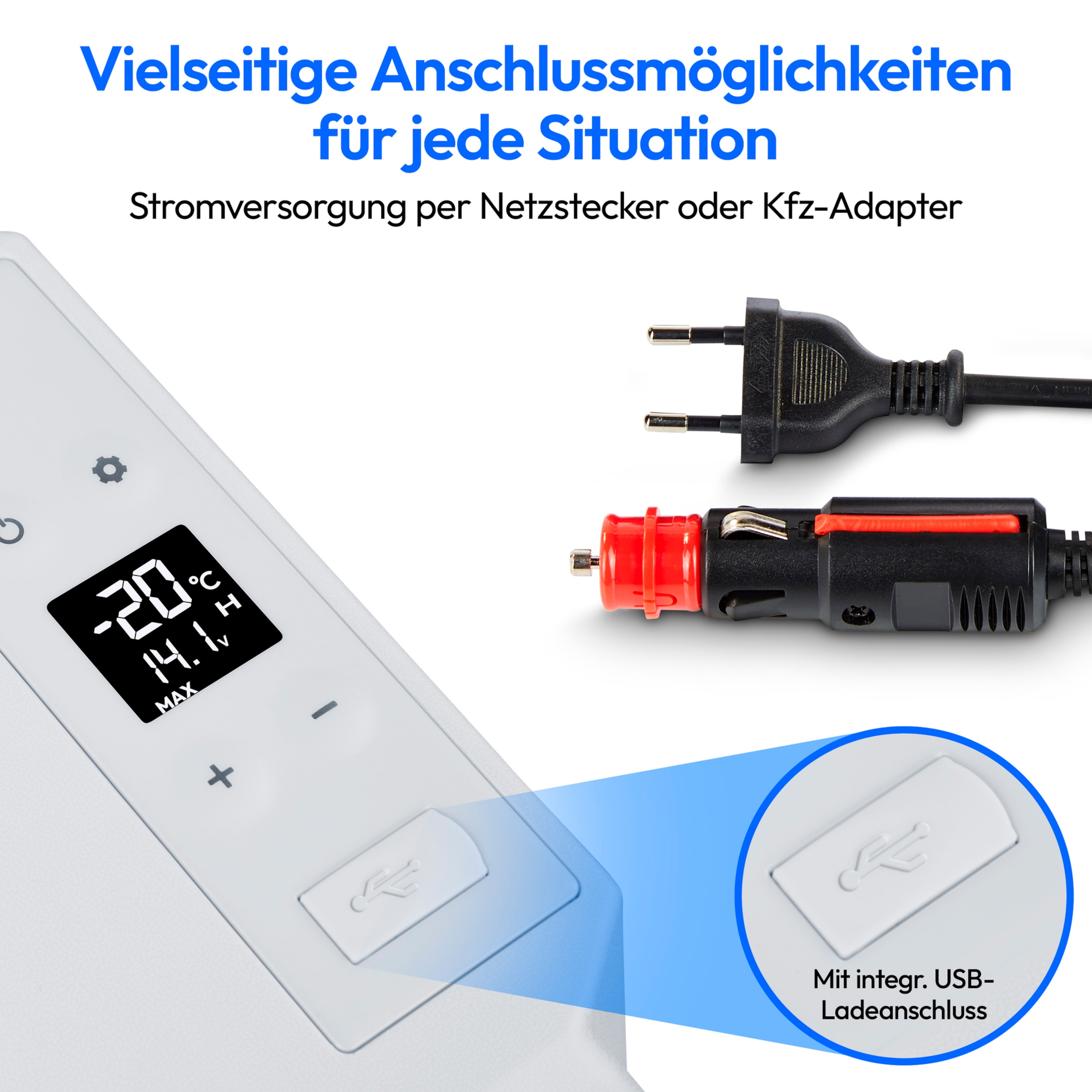 MEDION® LIFE Kühl- und Gefrierbox MD13111, -20°C bis 20°C, mit Kompressor, 60 Watt,  39 L Stauraum, LED Anzeige, Energieeffizenzklasse D