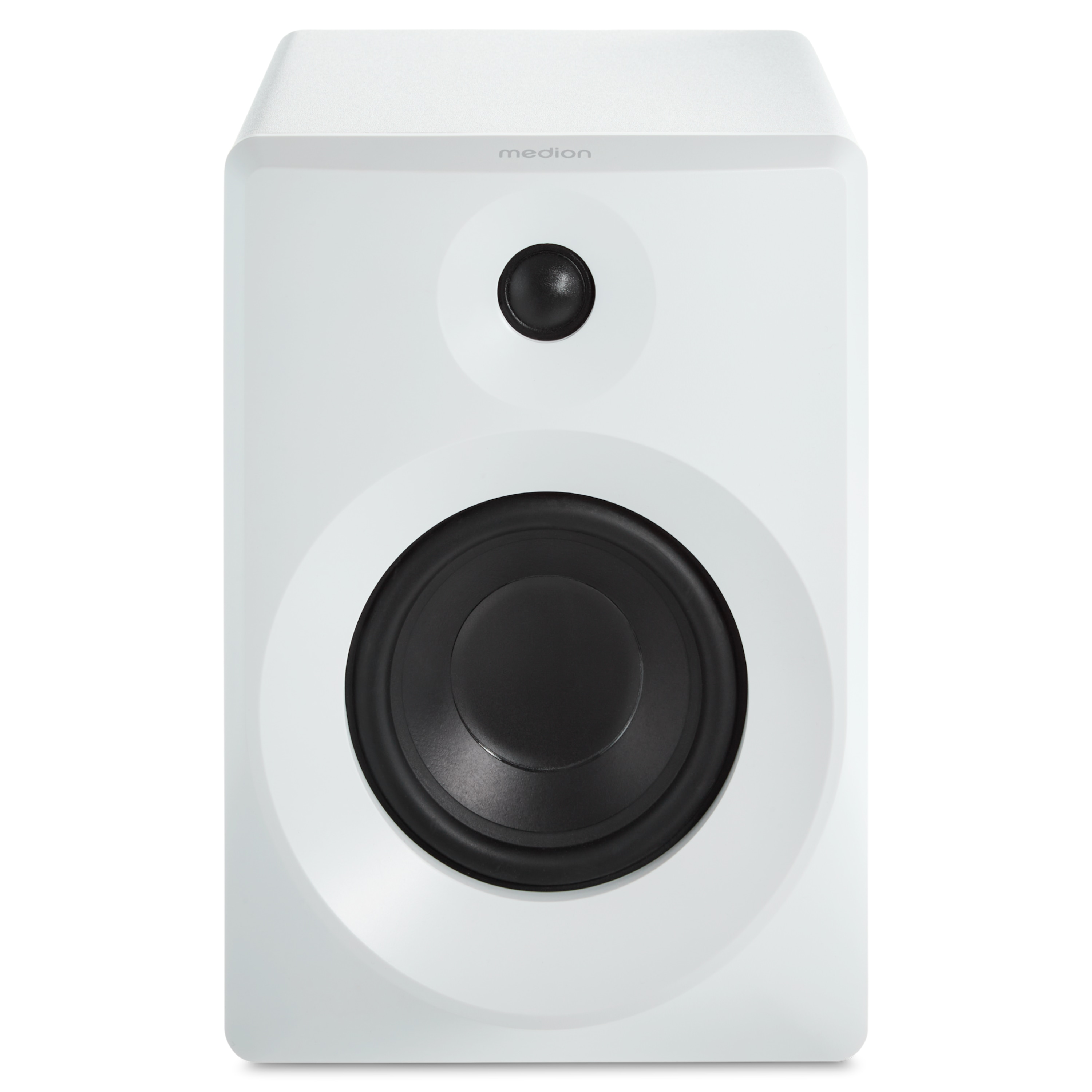 MEDION® LIFE® P61925 Regallautsprecher, aktiver & passiver Lautsprecher, 2-Wege-System, Bluetooth® 5.0, Stereo-Sound mit integriertem Hochtöner und Subwoofer, 2 x 50 W RMS