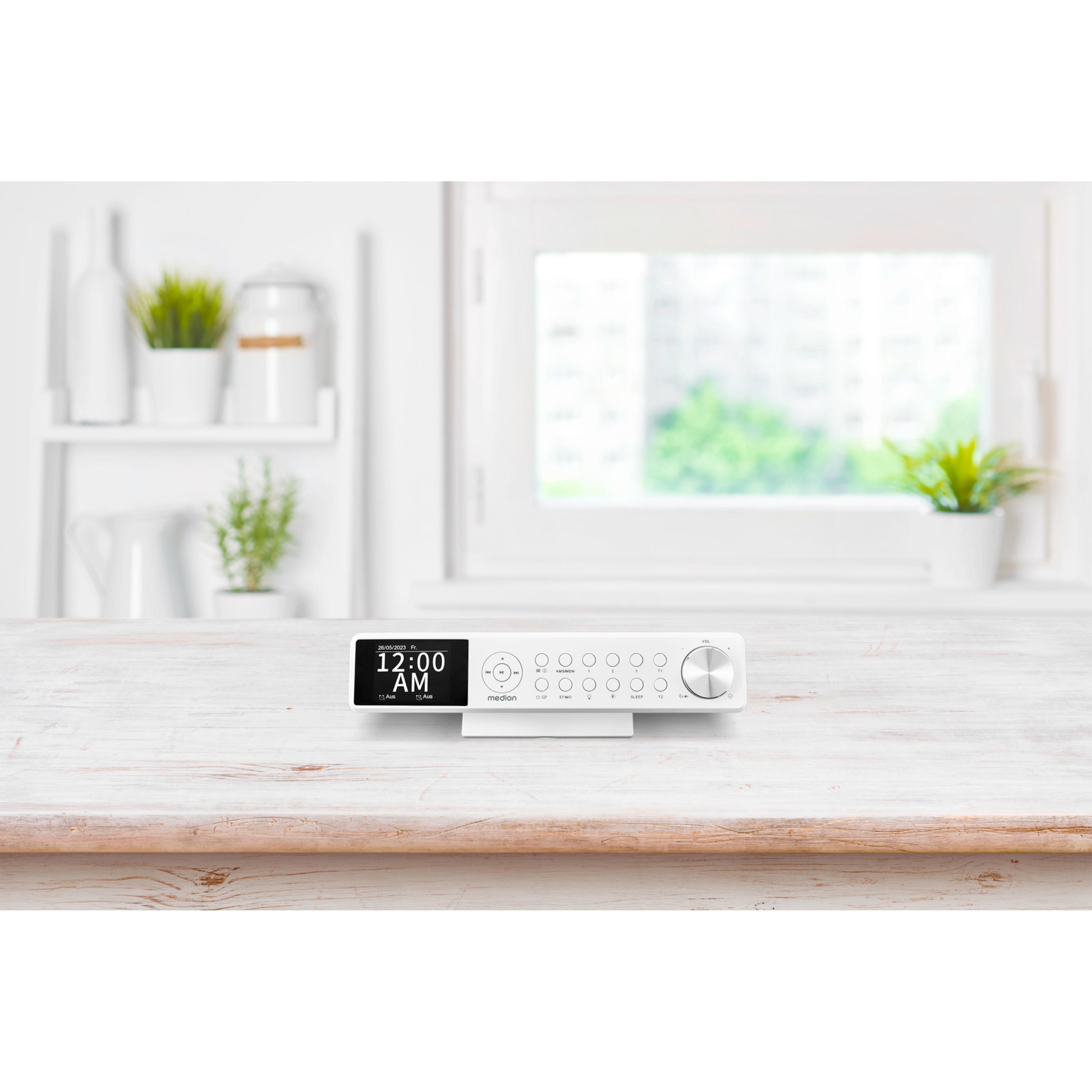 MEDION® LIFE® P66750 DAB+ Premium Küchenradio, 6,1 cm (2,4'') TFT-Farbdisplay, DAB+/PLL-UKW Radio, Bluetooth® 5.0, LED-Beleuchtung, 2 x 3 W RMS
