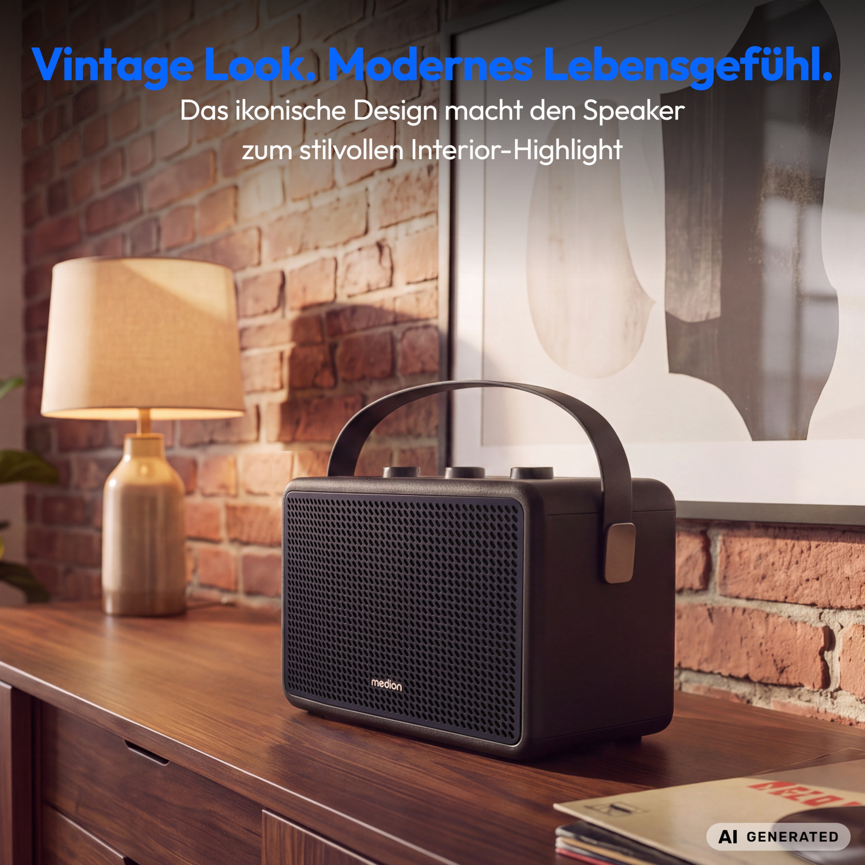 MEDION® LIFE BXO-1 Bluetooth® Lautsprecher schwarz, 2 x 15W RMS, integrierter Akku mit bis zu 15 Stunden Laufzeit, Bluetooth® 5.3, robustes & mobiles Design