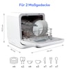 MEDION® LIFE® Mini-Geschirrspüler DWT20 (MD37763), für 2 Gedecke, 6 Reinigungsprogramme, Startzeitvorwahl