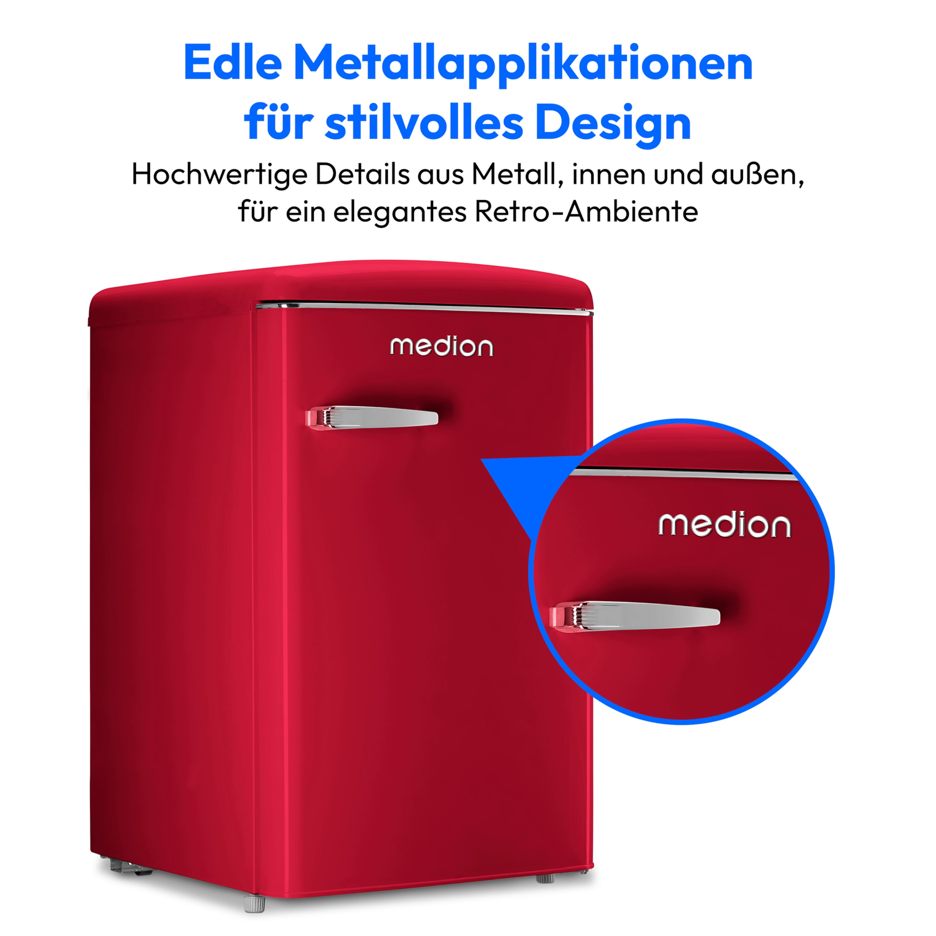 MEDION® LIFE® Kühlschrank mit Gefrierfach MD 37790, 108 L Gesamtnutzinhalt, 37 dB, höhenverstellbare Füße, Energieeffiziensklasse D