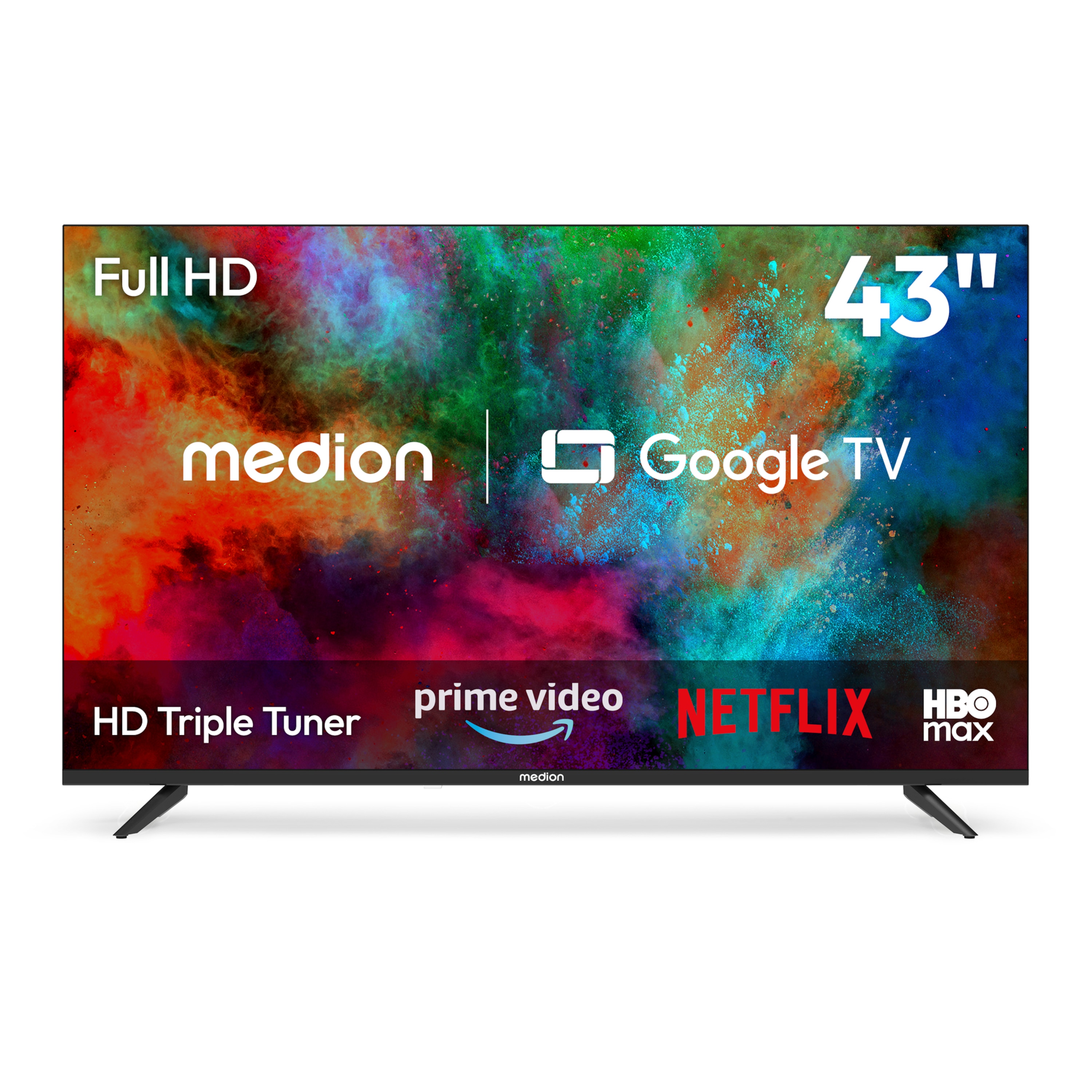 MEDION® LIFE MD 843103 Google TV™, 108 cm (43'') Full HD Display, PVR ready, HD Triple Tuner, Bluetooth®, App Store, Netflix, Disney+, Amazon Prime Video
