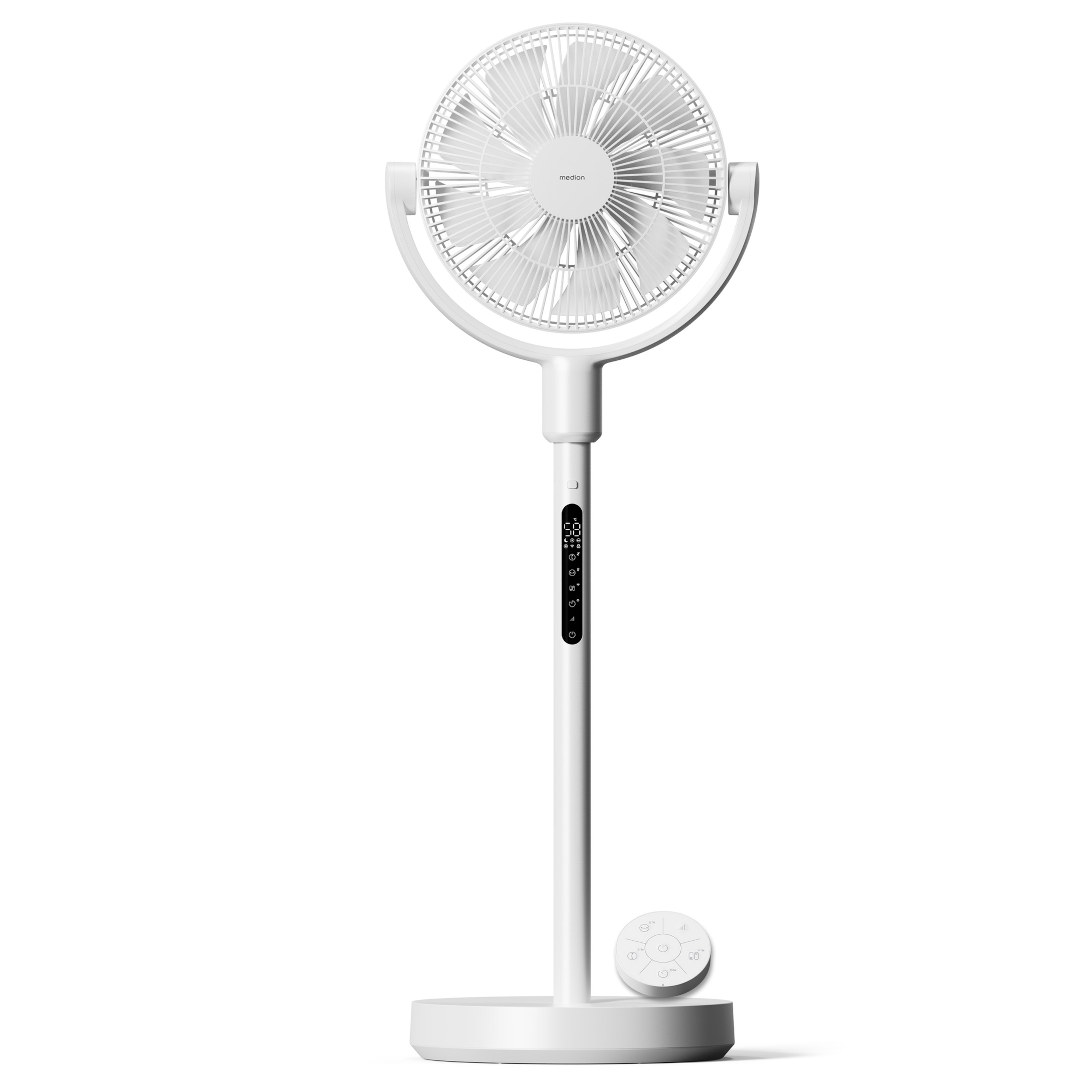 MEDION® LIFE P25 SF Akku-Standventilator (MD 100144), App-Steuerung, 10 Geschwindigkeitsstufen, 24 Watt Leistung, Schwenkfunktion, inkl. Fernbedienung