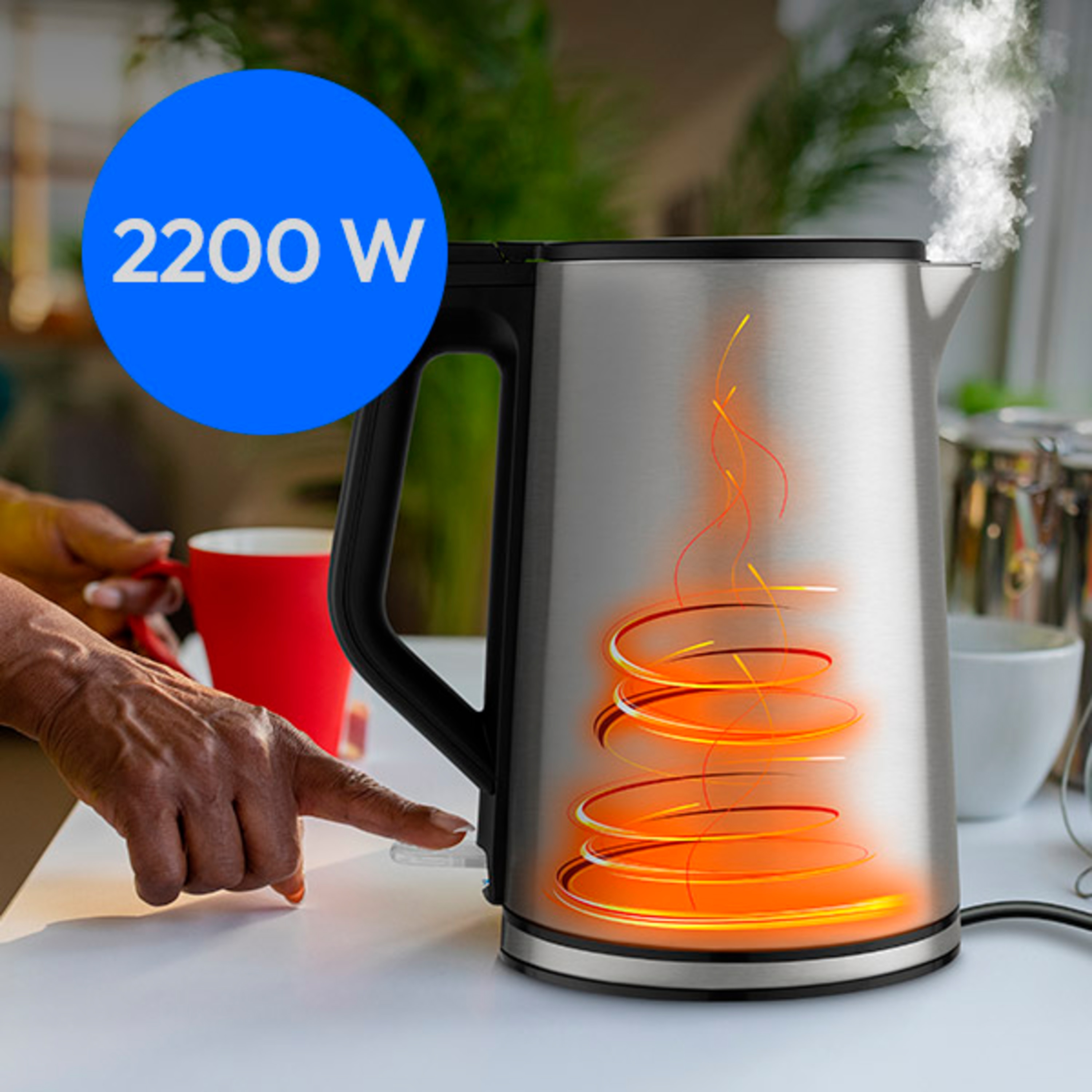 2200 Watt für schnelles und effizientes Erhitzen