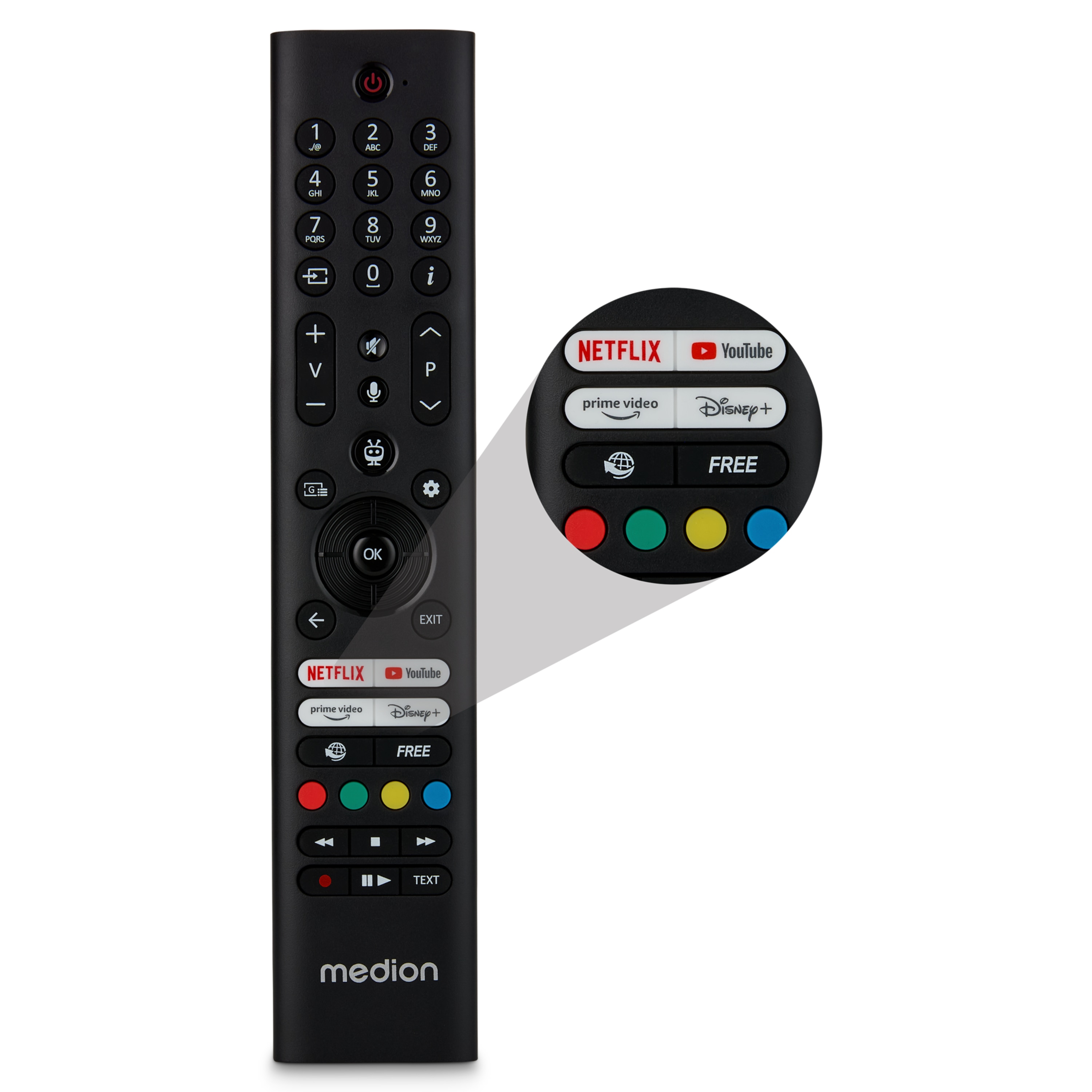 MEDION® LIFE MD 855901 OLED TiVo Smart-TV, 138,8 cm (55'') Ultra HD Display, HDR, Dolby Vision®, MEMC, Micro Dimming, PVR ready, TiVo Medienportal, NETFLIX, Amazon Prime Video App, Bluetooth®