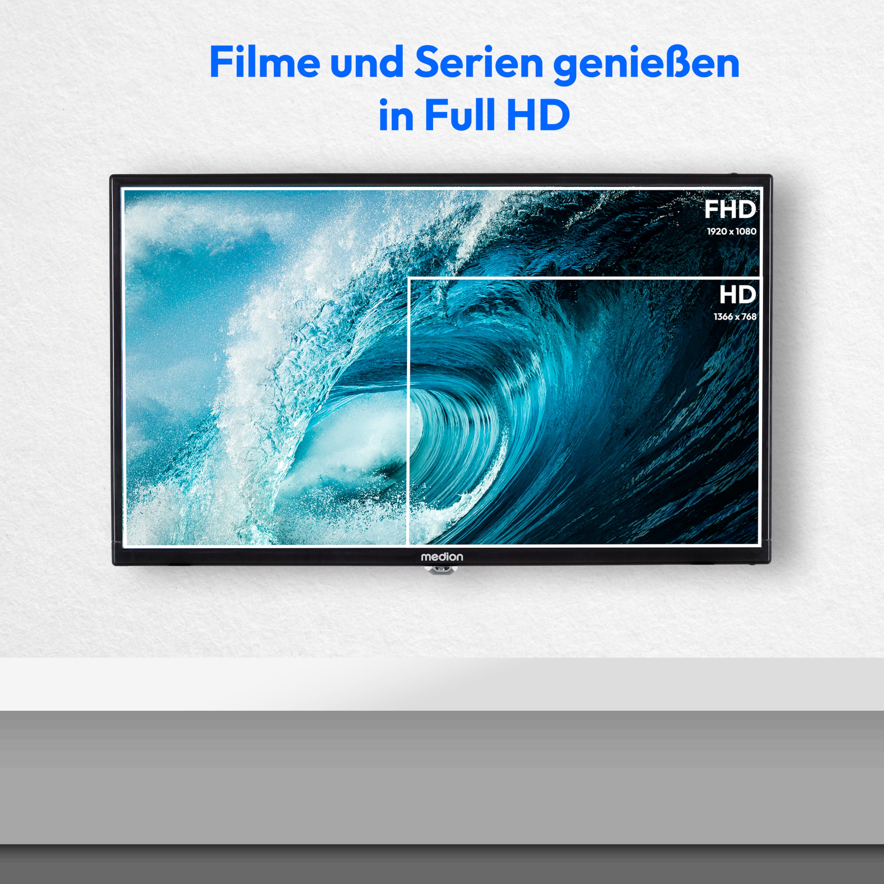 MEDION® LIFE® E8242500 (MD 824000) TV, 59,9 cm (24''), Full HD, HD Triple Tuner, integrierter Mediaplayer, CI+ Schnittstelle