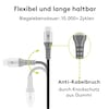 WENTRONIC USB-C auf USB-A Textilkabel mit Metallsteckern, elegantes und extra robustes Verbindungskabel, für Geräte mit USB-C Anschluss