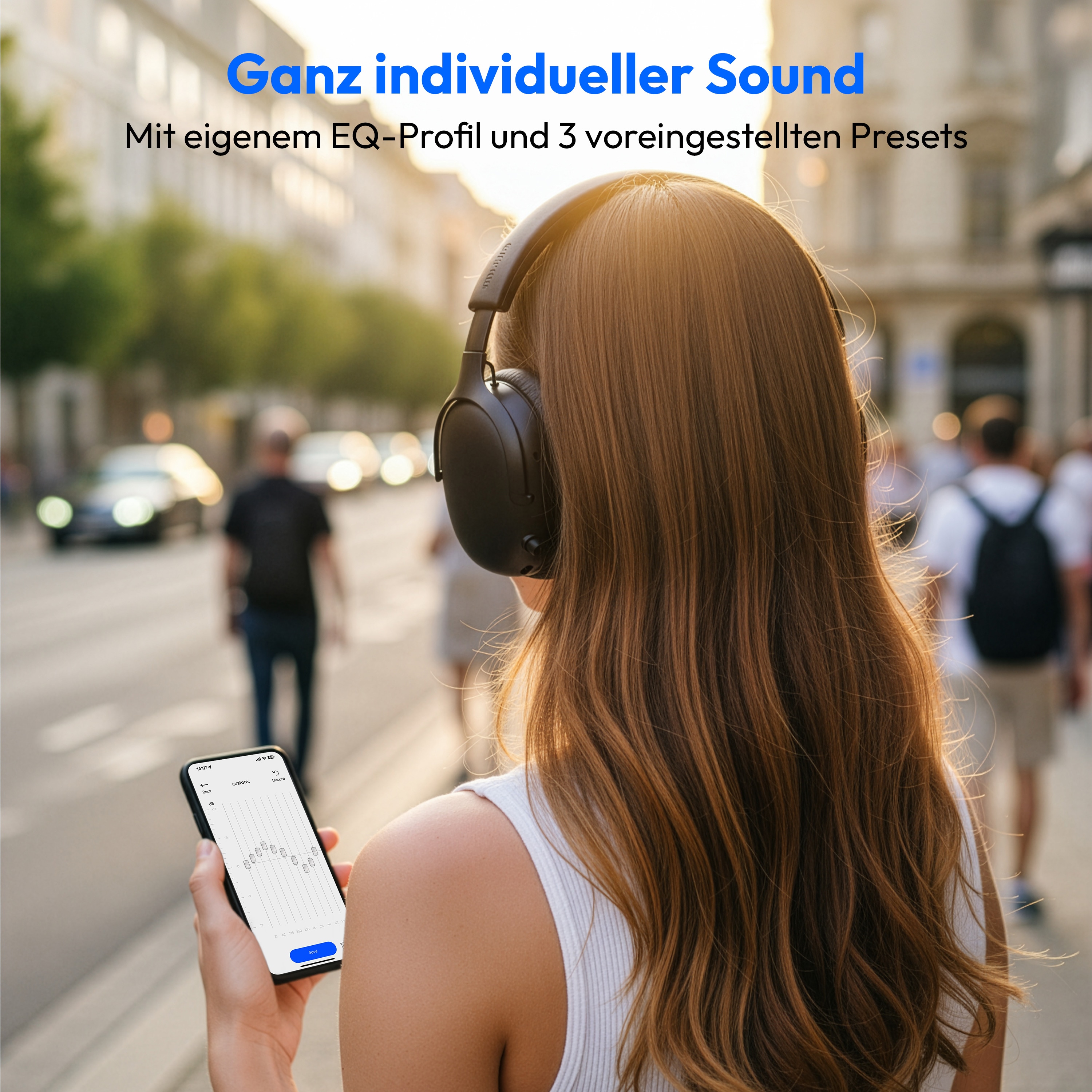 MEDION® Over Ear-Kopfhörer LIFE HX-1 Pure schwarz , bis zu 100 Stunden Akkulaufzeit, 3 EQ-Presets + 1 App-Preset, Bluetooth® 5.4 wireless technology, IPX4 Spritzwasserschutz