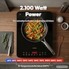 MEDION® Life IC10S Induktionskochplatte (MD 100090), extra flach, 2100 Watt Induktionsleistung, 8 Automatikprogramme und DIY, LED Display mit Touchbedienung, Kristallglas-Oberfläche