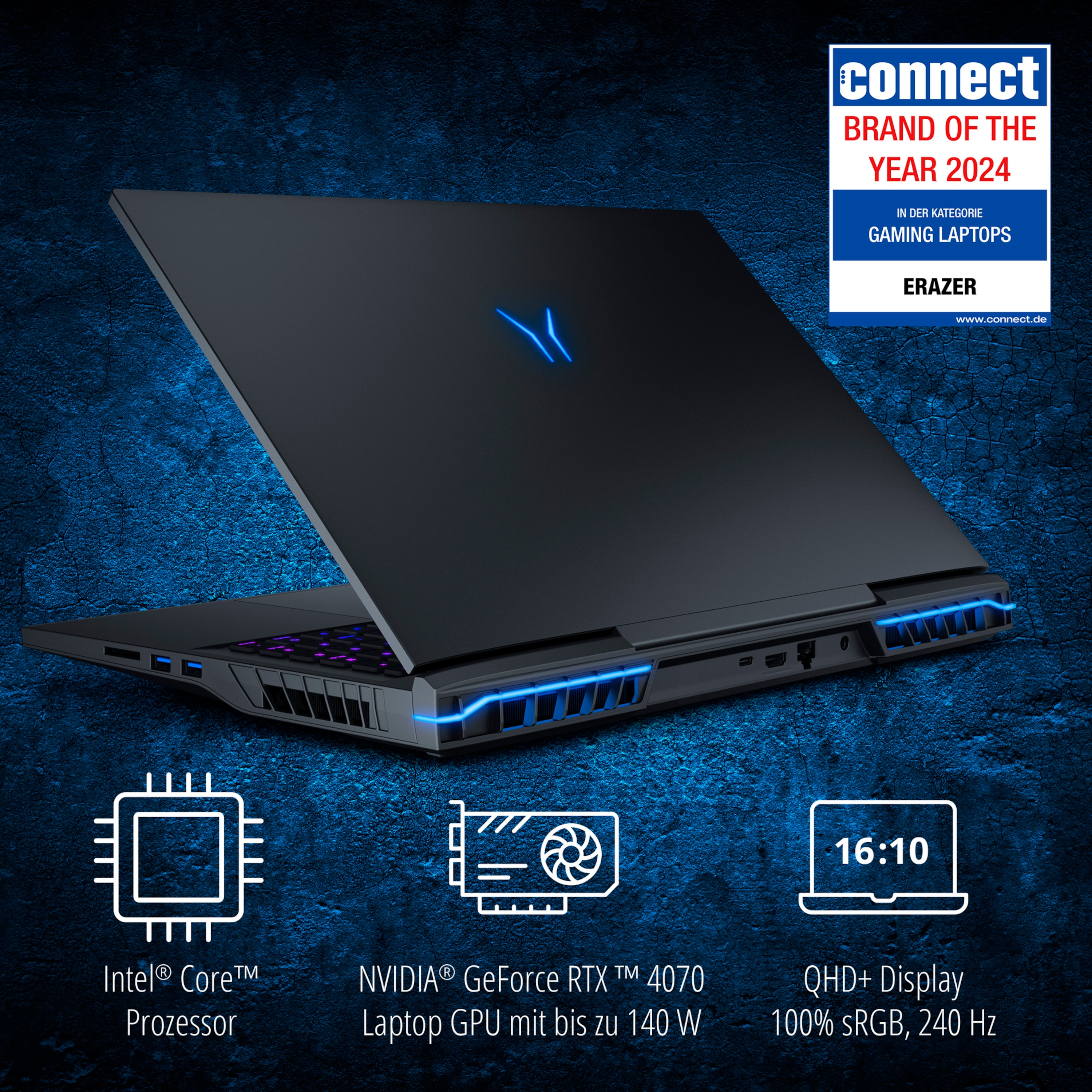MEDION® ERAZER Beast X40e, Intel® Core™ i9-14900HX, Windows 11 Home, 43,2 cm (17") QHD+ Display 100% sRGB mit 240 Hz, NVIDIA® GeForce RTX™ 4070, 2 TB PCIe SSD, 32 GB RAM, High-End Gaming Notebook