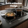 MEDION® Life IC20D Induktionskochplatte (MD 100091), extra flach, 3500 Watt Induktionsleistung, 2 Kochplatten mit je 8 Automatikprogrammen und DIY, LED Display mit Touchbedienung, Nahtlose Kristallglas-Oberfläche