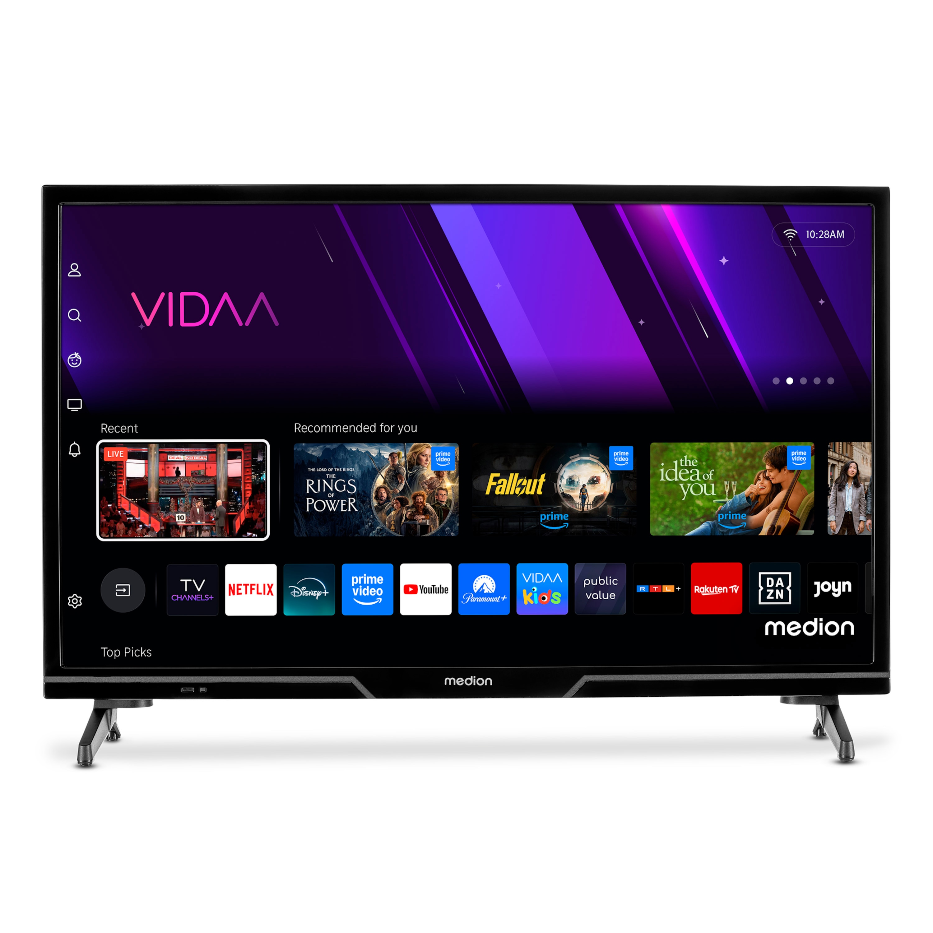 MEDION® LIFE® P8242501 (MD 824101) Smart-TV, 59,8 cm (24'') HD Display, HDR, PVR ready, Bluetooth®, VIDAA App Store, NETFLIX, Disney+, Paramount+ & Amazon Prime Video App