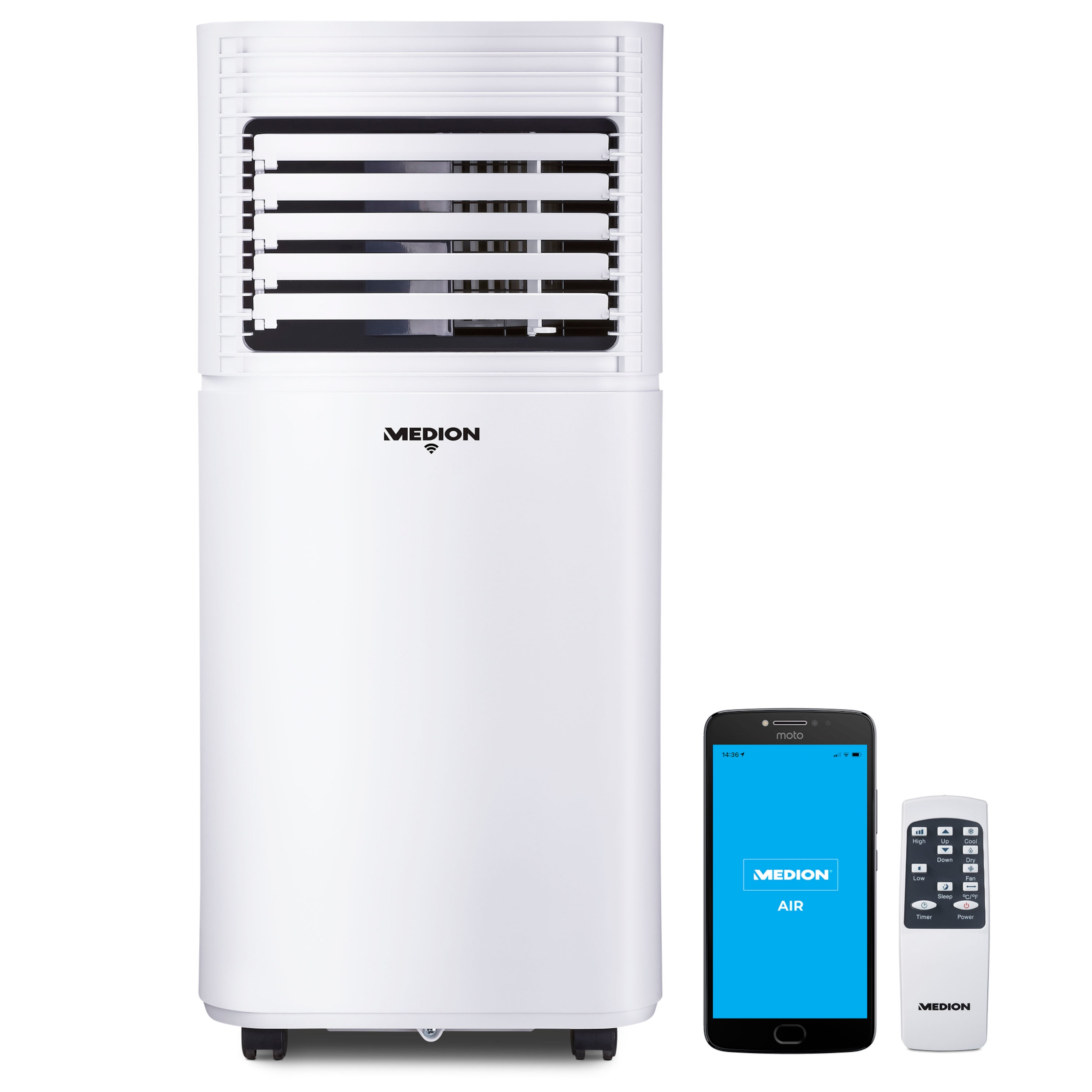 Smart mobiele airconditioner MD 37215 | koelen | ontvochtigen en ventileren | koelvermogen 7.000 BTU | Koelmiddel R290 | Max. 25m² | App- en spraakbediening