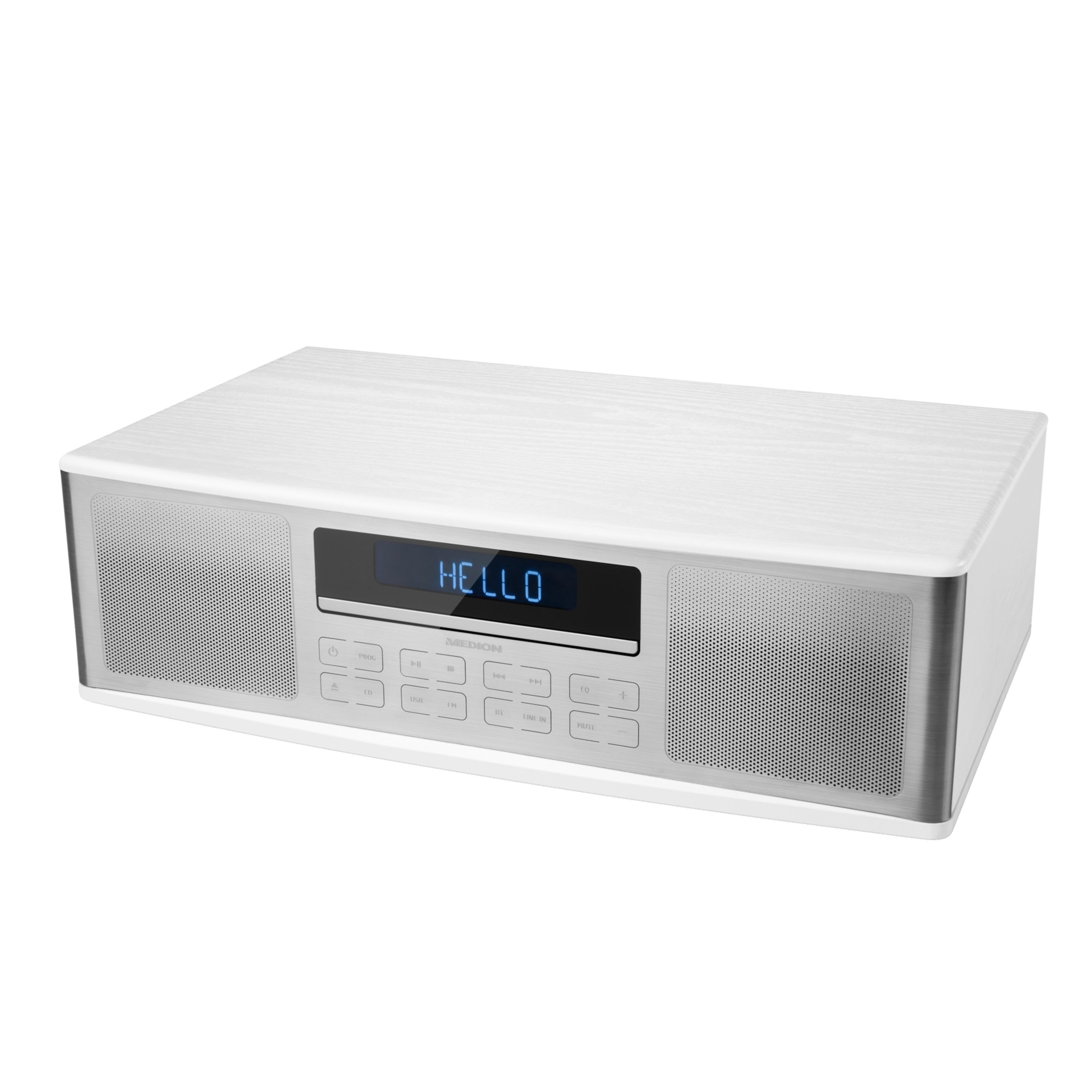 Medion Life P64000 All In One Audio System Musikstreaming Via Bluetooth Wiedergabe Von Cd Mp3 Usb Stick Edelstahl Front 2 X 15 W Rms Medion Online Shop