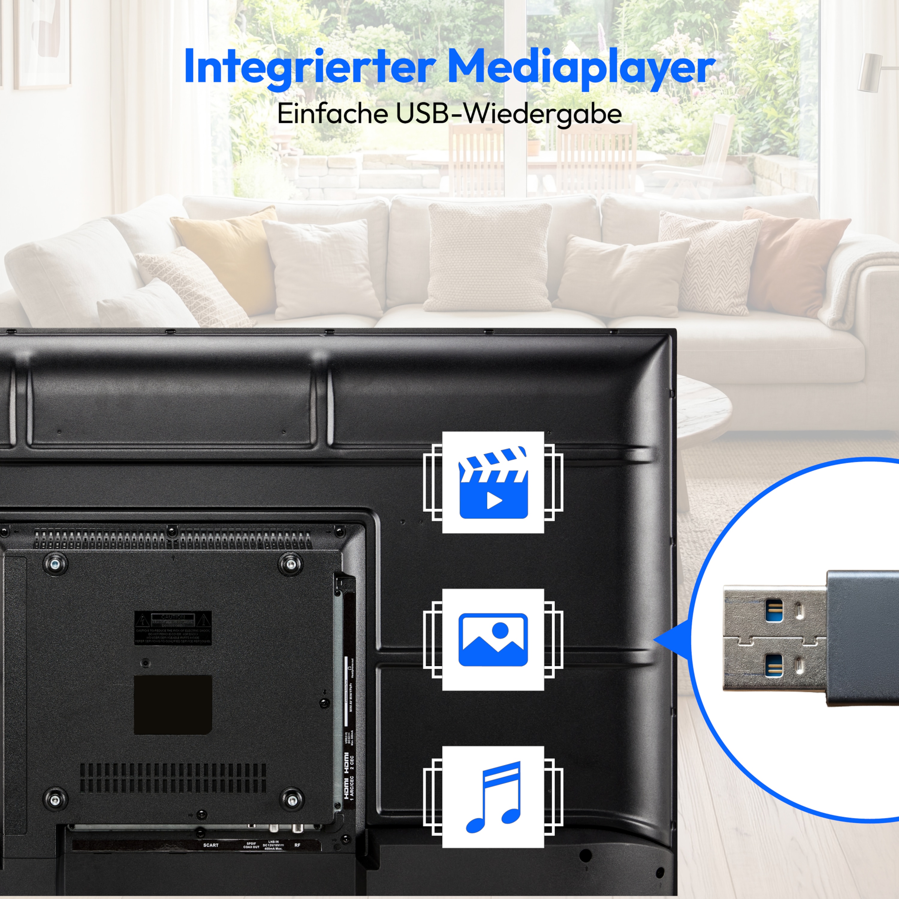 MEDION® LIFE MD 840002 TV (2026), 100,3 cm (40''), Full HD, HD Triple Tuner, integrierter Mediaplayer, CI+ Schnittstelle