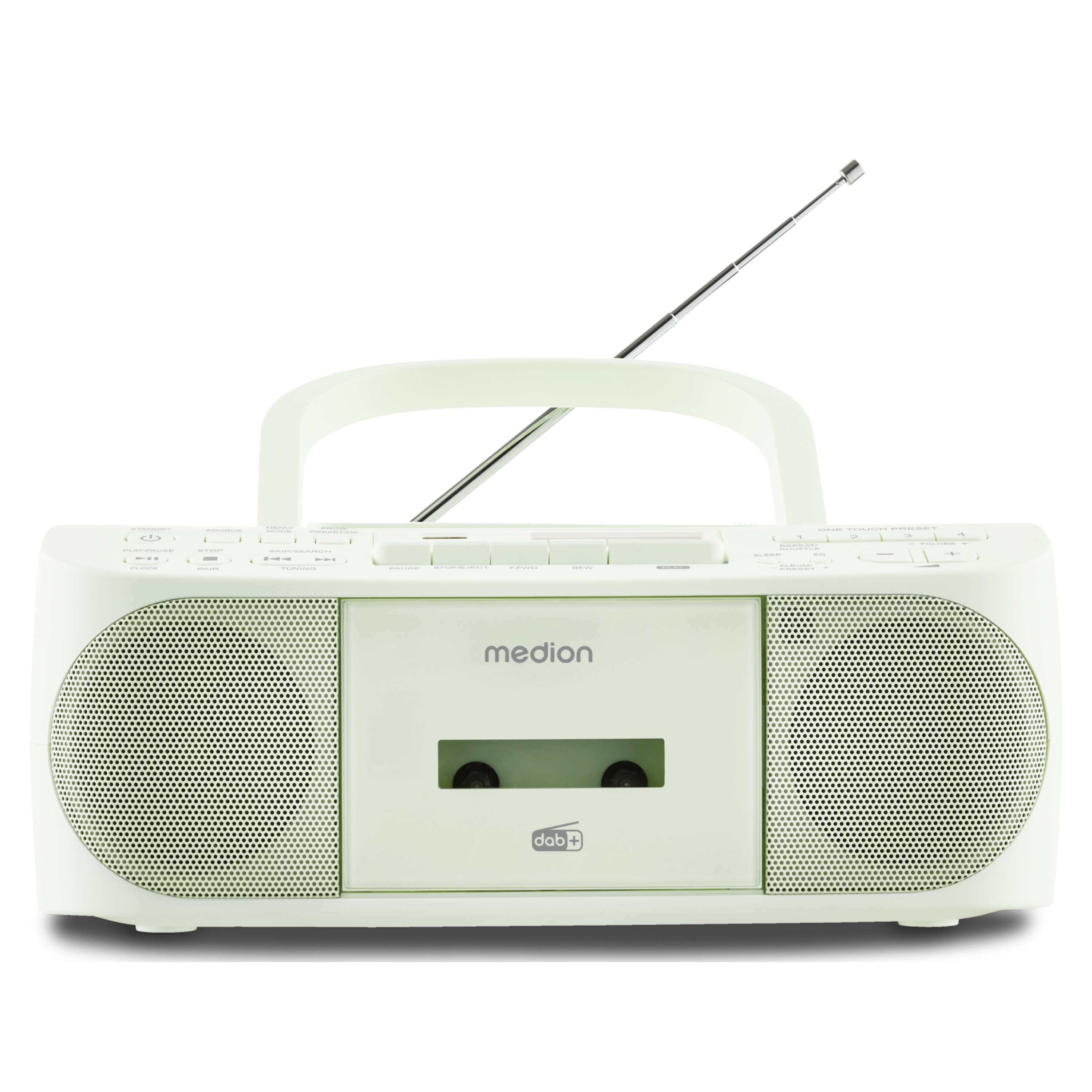 MEDION® LIFE® DRX-1 Plus, DAB+/PLL-UKW-Stereo Radio, Bluetooth® 5.4, CD-Kassetten-Radio mit MP3-Wiedergabe, USB Anschluss, CD-R/RW kompatibel, AUX-In, 2 x 3 W RMS