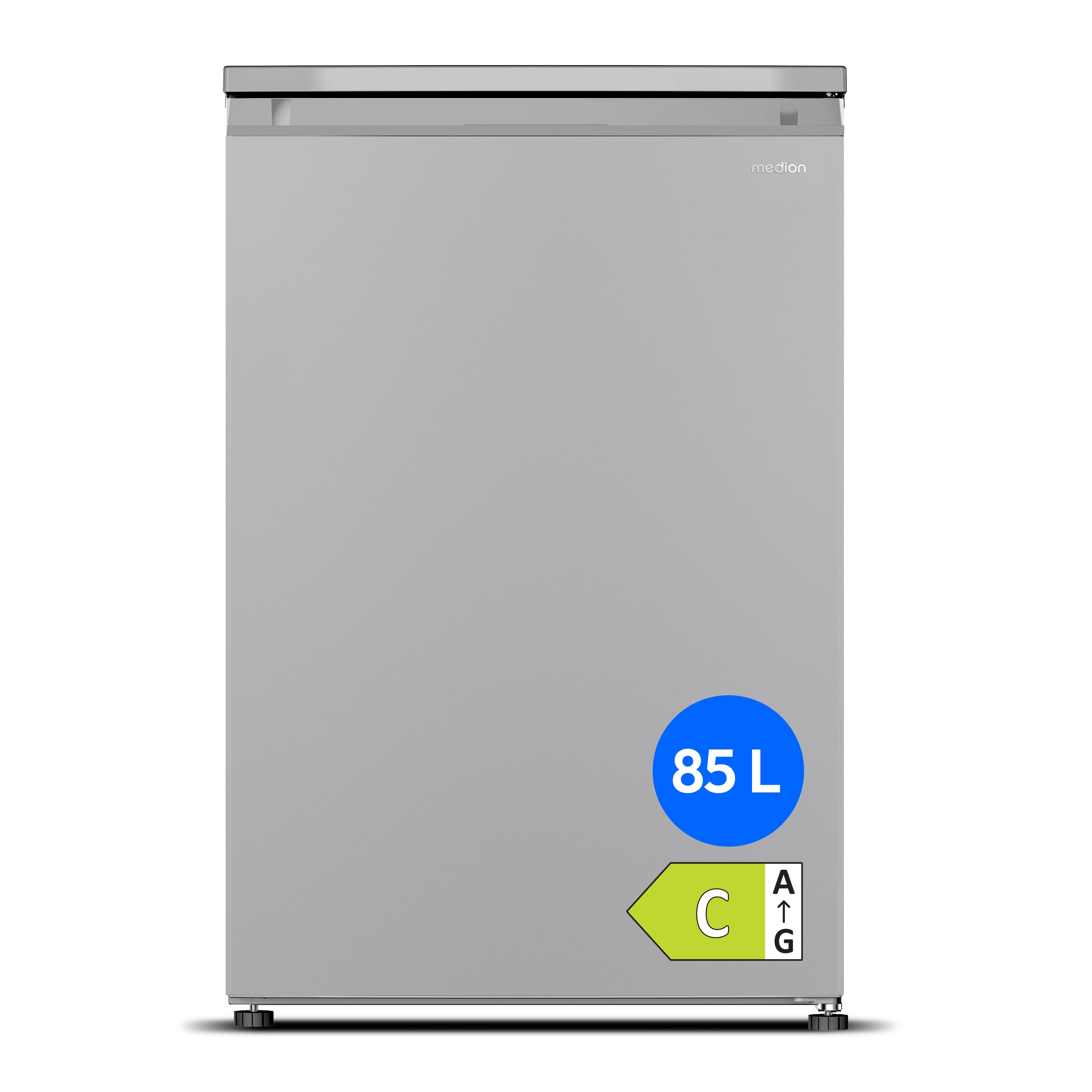 MEDION® LIFE Gefrierschrank MD370018 Weiss, 85 L Nutzinhalt, 3 Türfächer, manuelle Abtauung, Temperaturbereich 0–5 °C, Energieklasse C, leiser Kompressorbetrieb (39 dB), wechselbarer Türanschlag