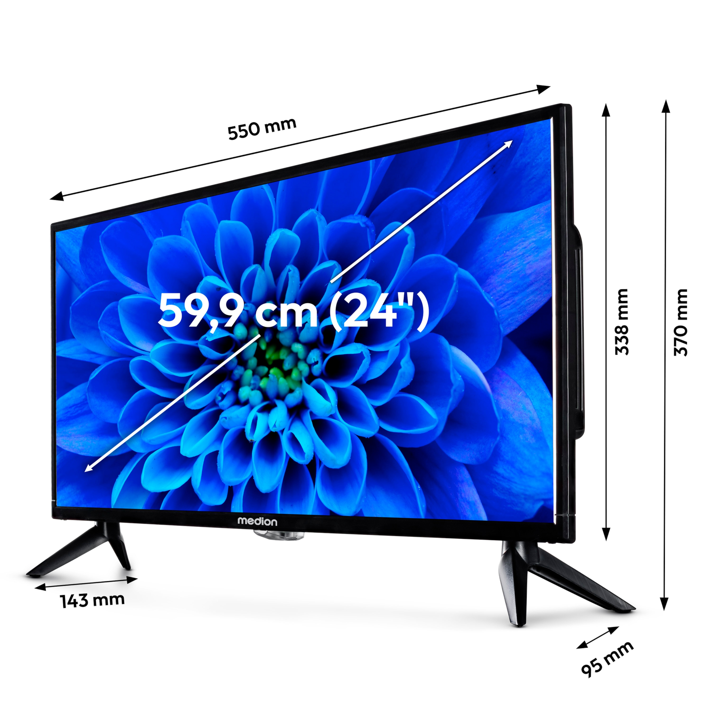 MEDION® LIFE® E8242500 (MD 824000) TV, 59,9 cm (24''), Full HD, HD Triple Tuner, integrierter Mediaplayer, CI+ Schnittstelle
