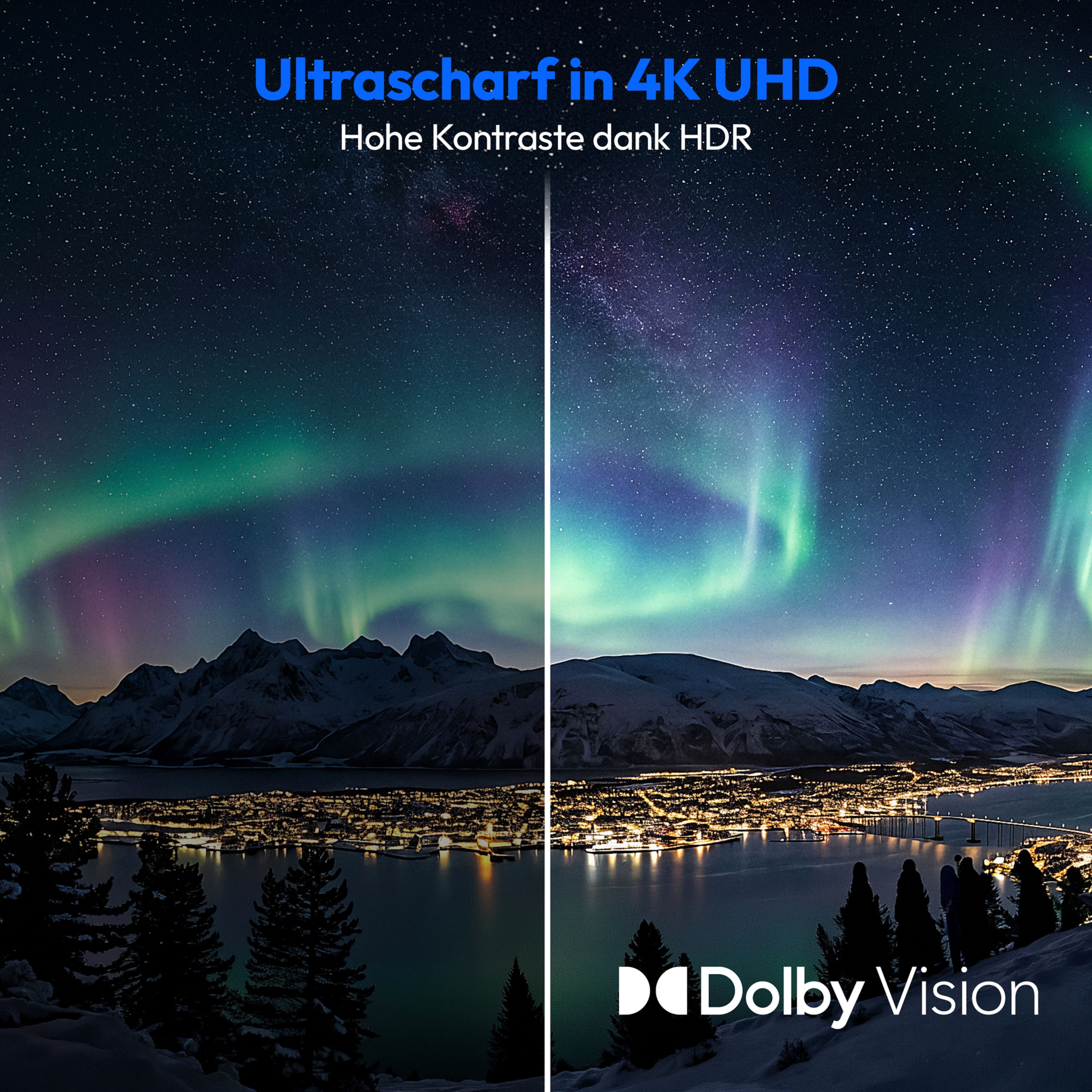 MEDION® LIFE MD 865302 Smart-TV - Modell 2026, 163,9 cm (65") Ultra HD Display, HDR, Dolby Vision®, MEMC, Bluetooth®, PVR ready, HBO Max, MagentaTV, NETFLIX, Prime Video, Disney+, DAZN, Paramount+ App, VIDAA App Store, Dolby Atmos®