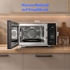 MEDION® LIFE 4 in 1 Mikrowelle MD12041, 900 Watt Mikrowellenleistung, 1100 W Obergrillleistung, 500 W Untergrilleistung, 2100 W Heißluftfunktion, 2 Heizelemente, Sensor-Touch-Türöffnung, 11 Automatikprogramme, 25 L Kapazität, 10 Leistungsstufen