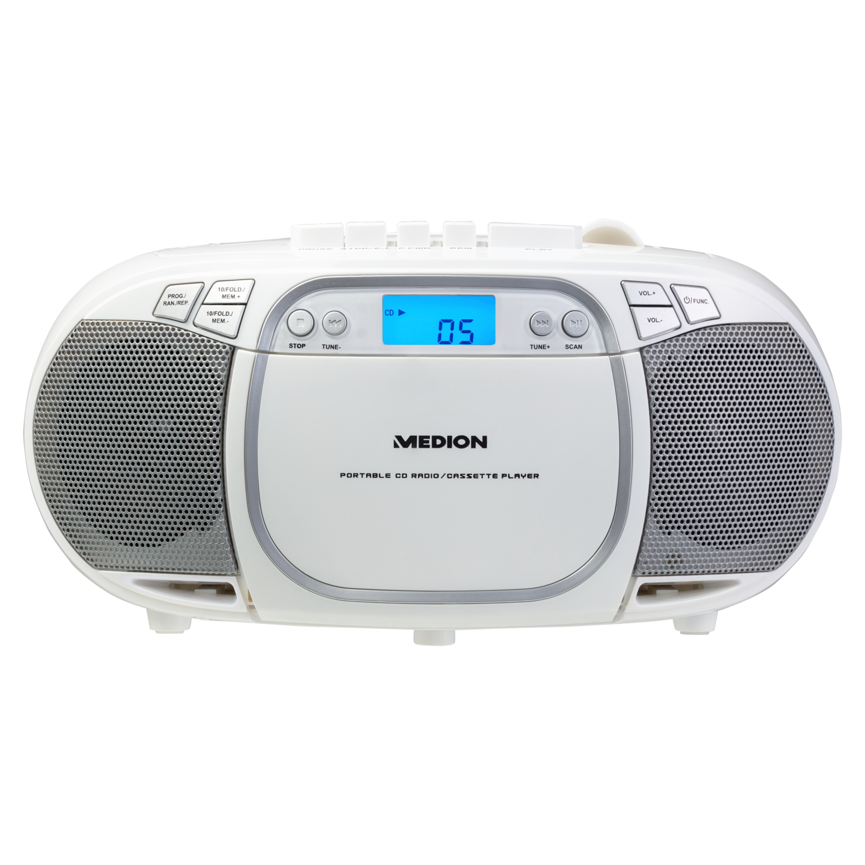 MEDION® LIFE® E66476 CD-/MP3-/Kassettenspieler weiss | MEDION.DE 