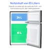 MEDION® LIFE® Mini-Kühl-Gefrierkombi MD 37689, Gesamtnutzinhalt 85 L,  Gefrierkapazität  2,4kg/24h, manuelle  Temperaturkontrolle