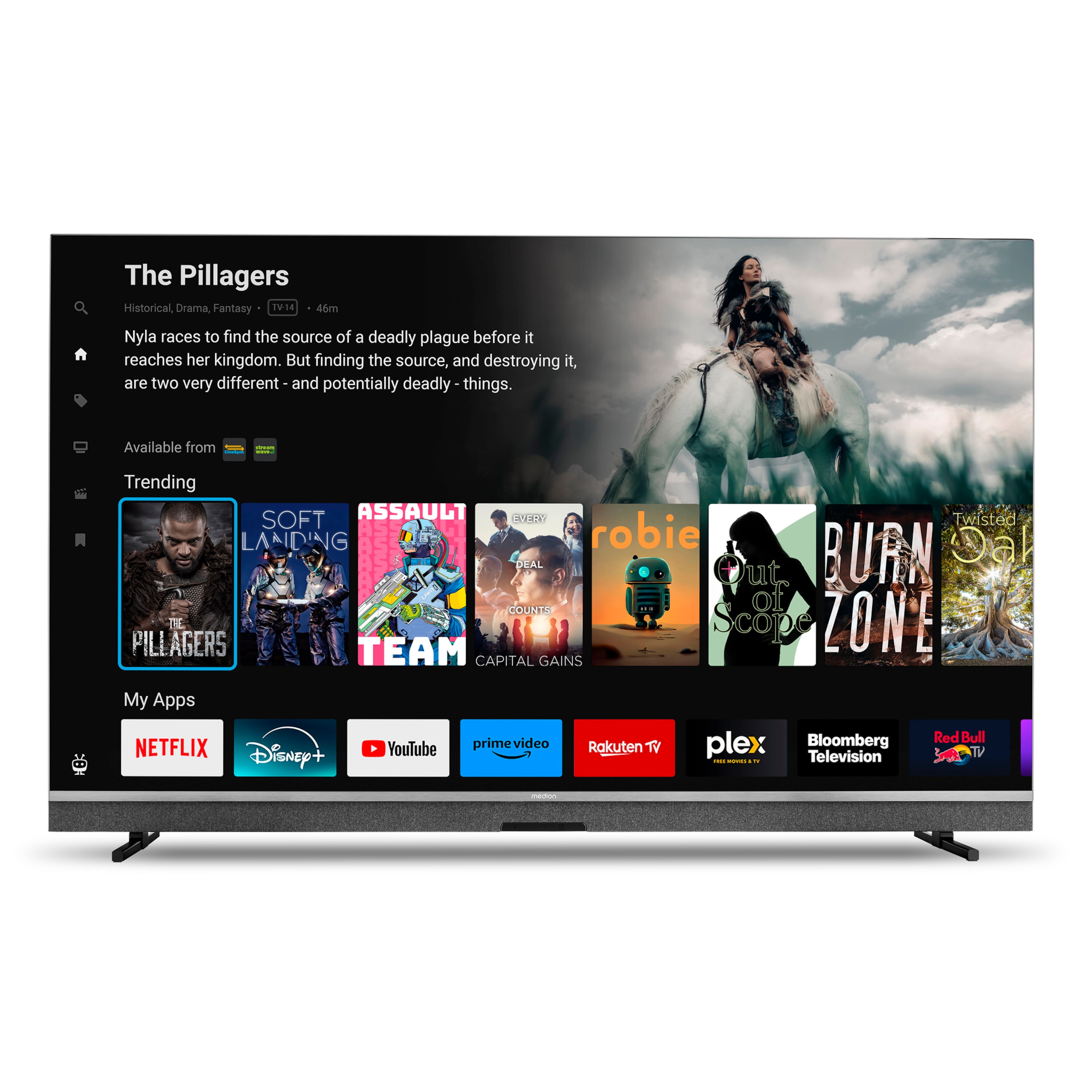 MEDION® LIFE® MD 855900 MiniLED TiVo Smart-TV, 138,8 cm (55'') Ultra HD Display, HDR, Dolby Vision®, MEMC, Micro Dimming, PVR ready, TiVo Medienportal, NETFLIX, Amazon Prime Video, Disney+ App, Bluetooth®