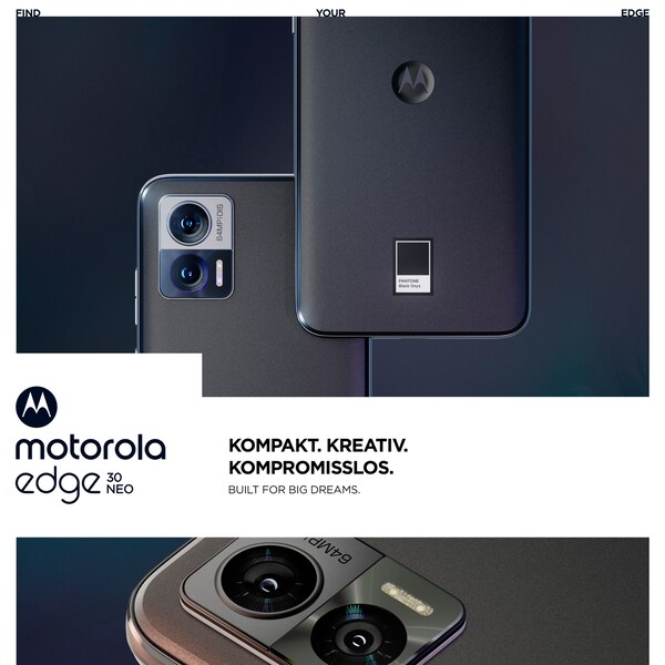 MOTOROLA Edge 30 Neo, 256 GB, Schwarz Onyx