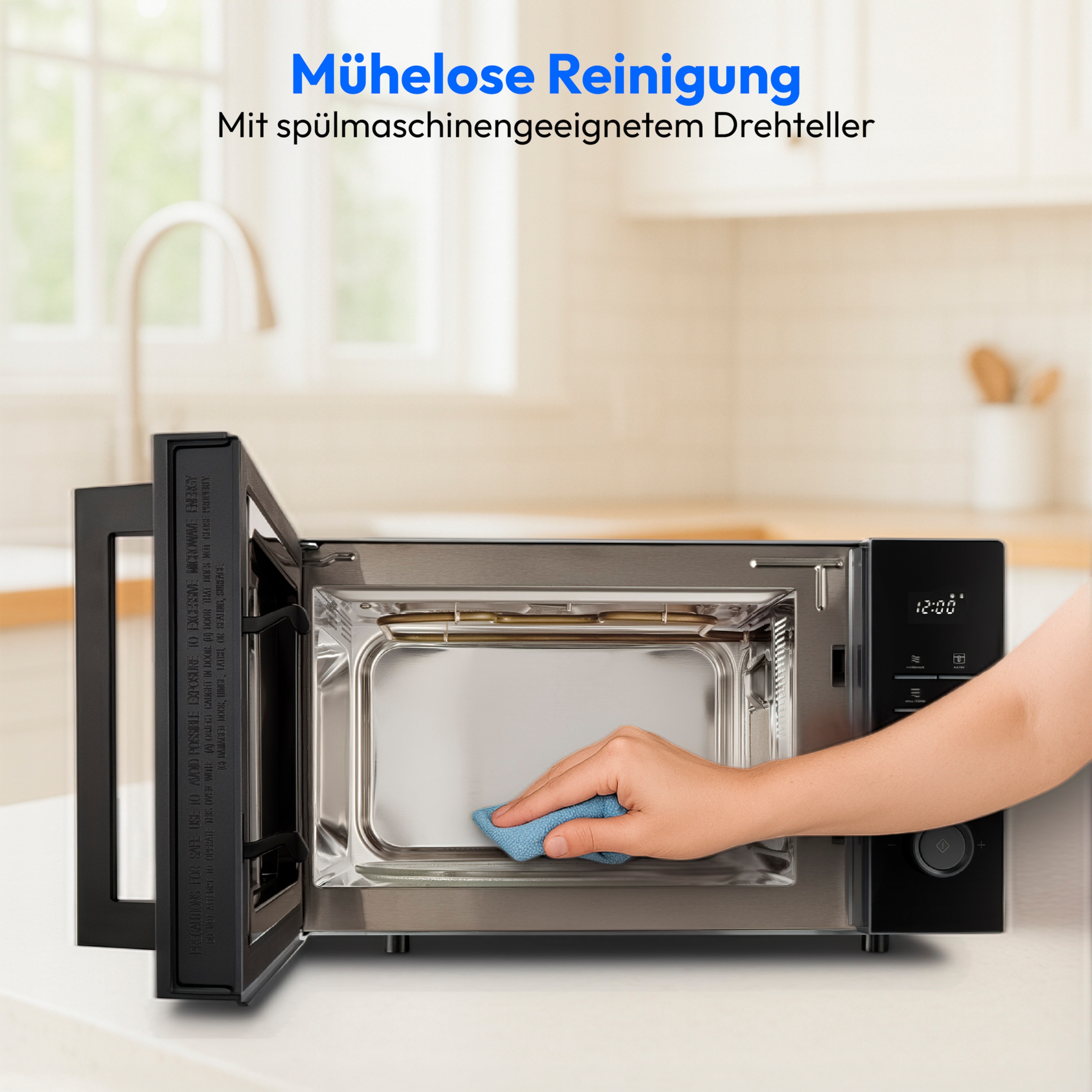 MEDION® LIFE® 3-in-1 Mikrowelle MD 12231, 900 W Leistung, Grill- und Heißluftfunktion, 25 L kompakt, 10 Leistungsstufen, Auftaufunktion, Timerfunktion