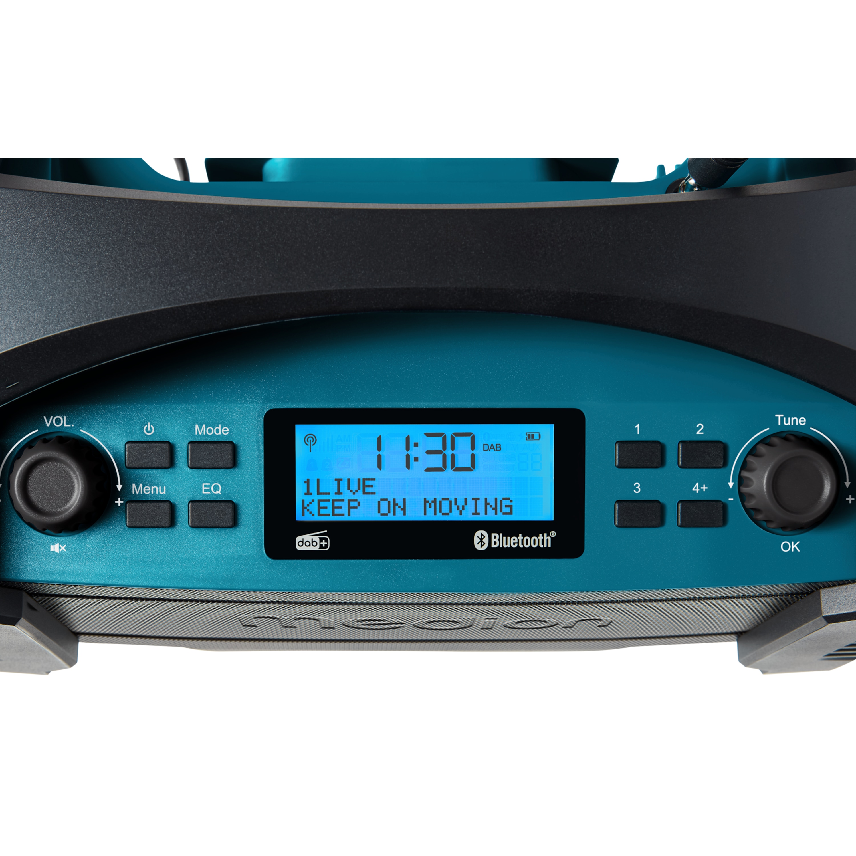 MEDION® LIFE® E66050 DAB+/Bluetooth®-Baustellenradio, ideal für Baustellen, Garten oder Camping, IP54 Schutz gegen Spritzwasser & Staub, 7 Soundeinstellungen, integr. Akku, 15 W RMS